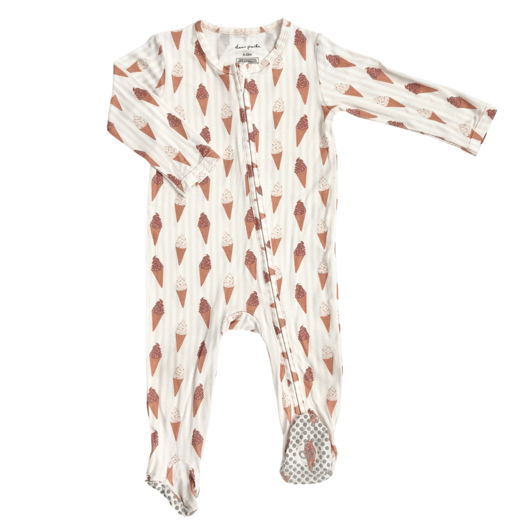 Footie Zippered One Piece In Sundae Fun Day
