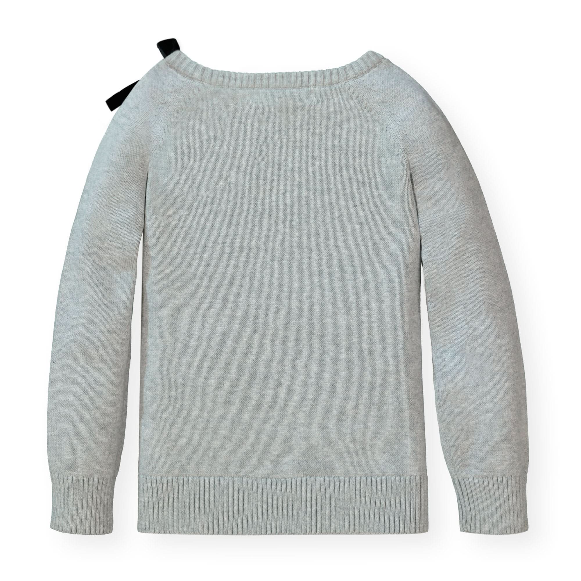 Organic French Sweater With Velvet Bow - Baby