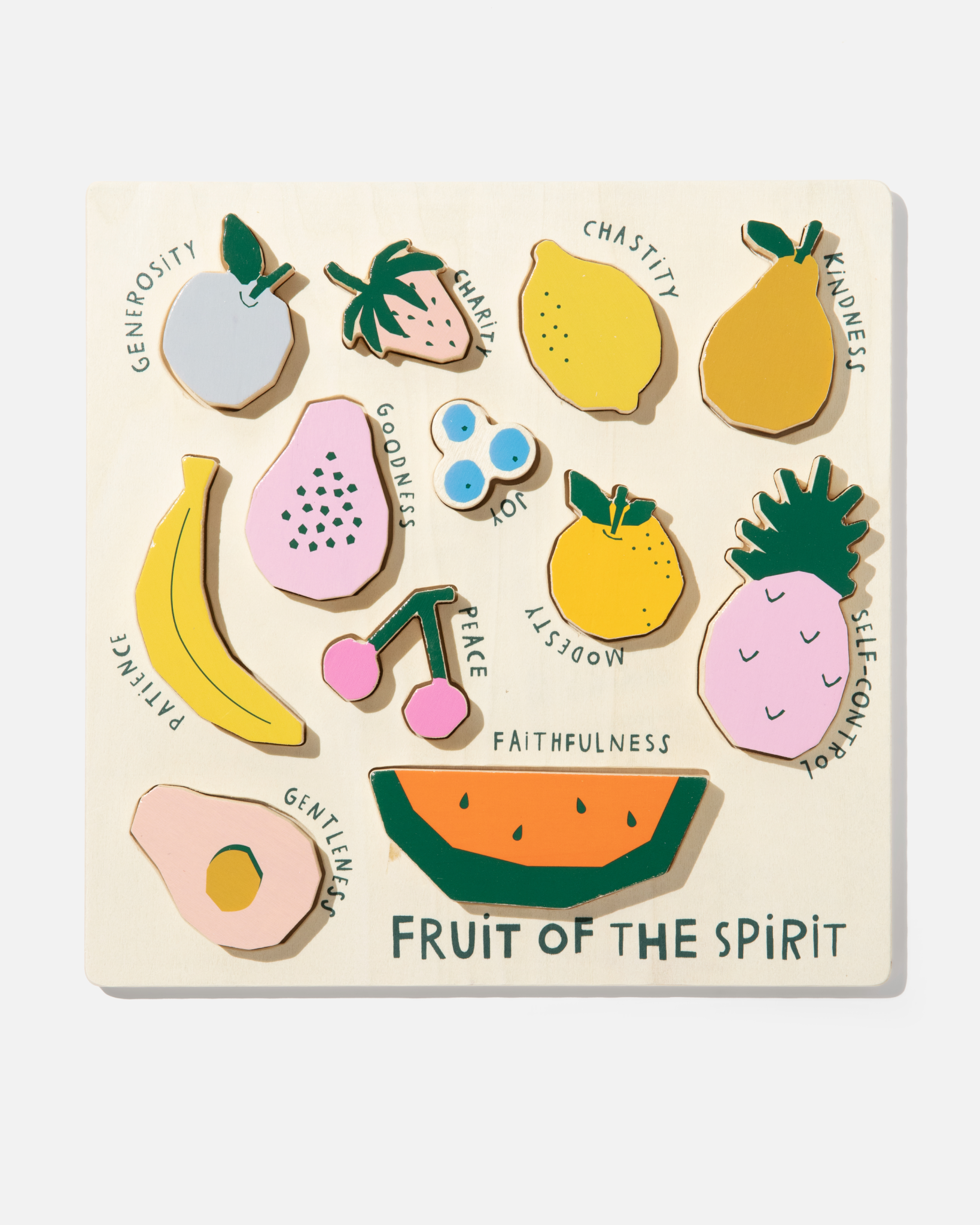 Catholic Fruit Of The Spirit Wooden Puzzle