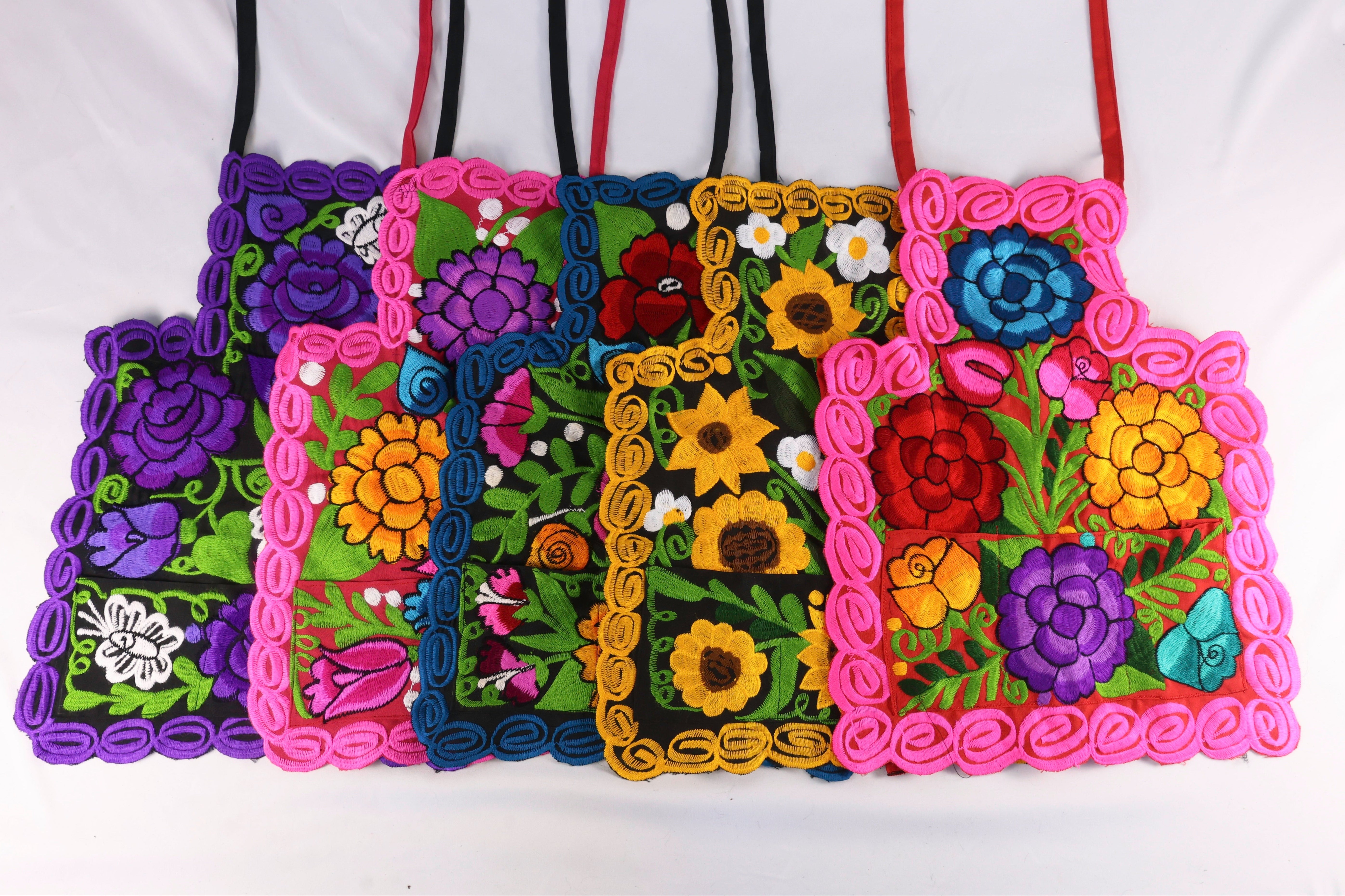 Embroidered Floral Apron Set