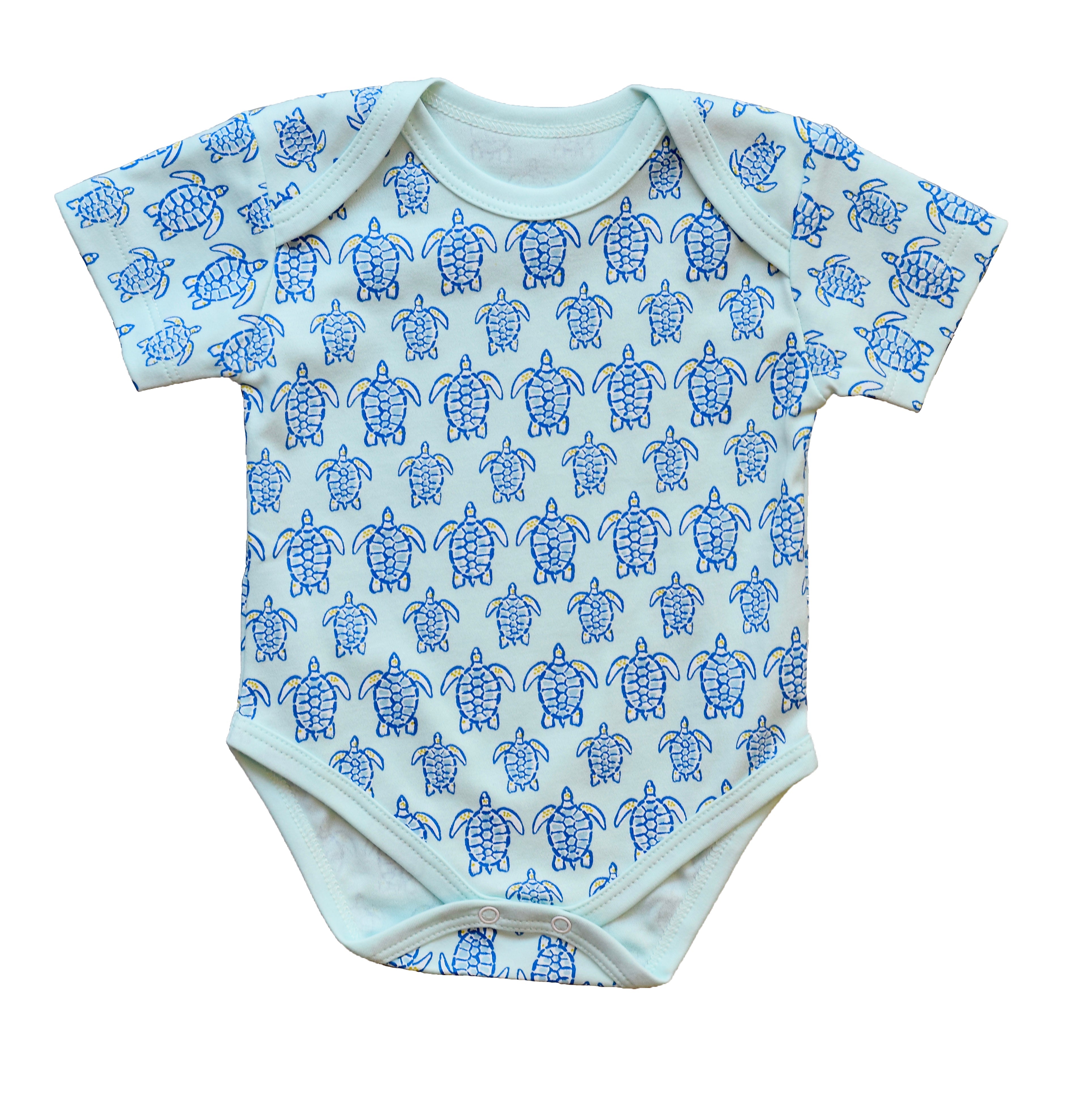 Blue Sea Turtle Short Sleeve Onesie