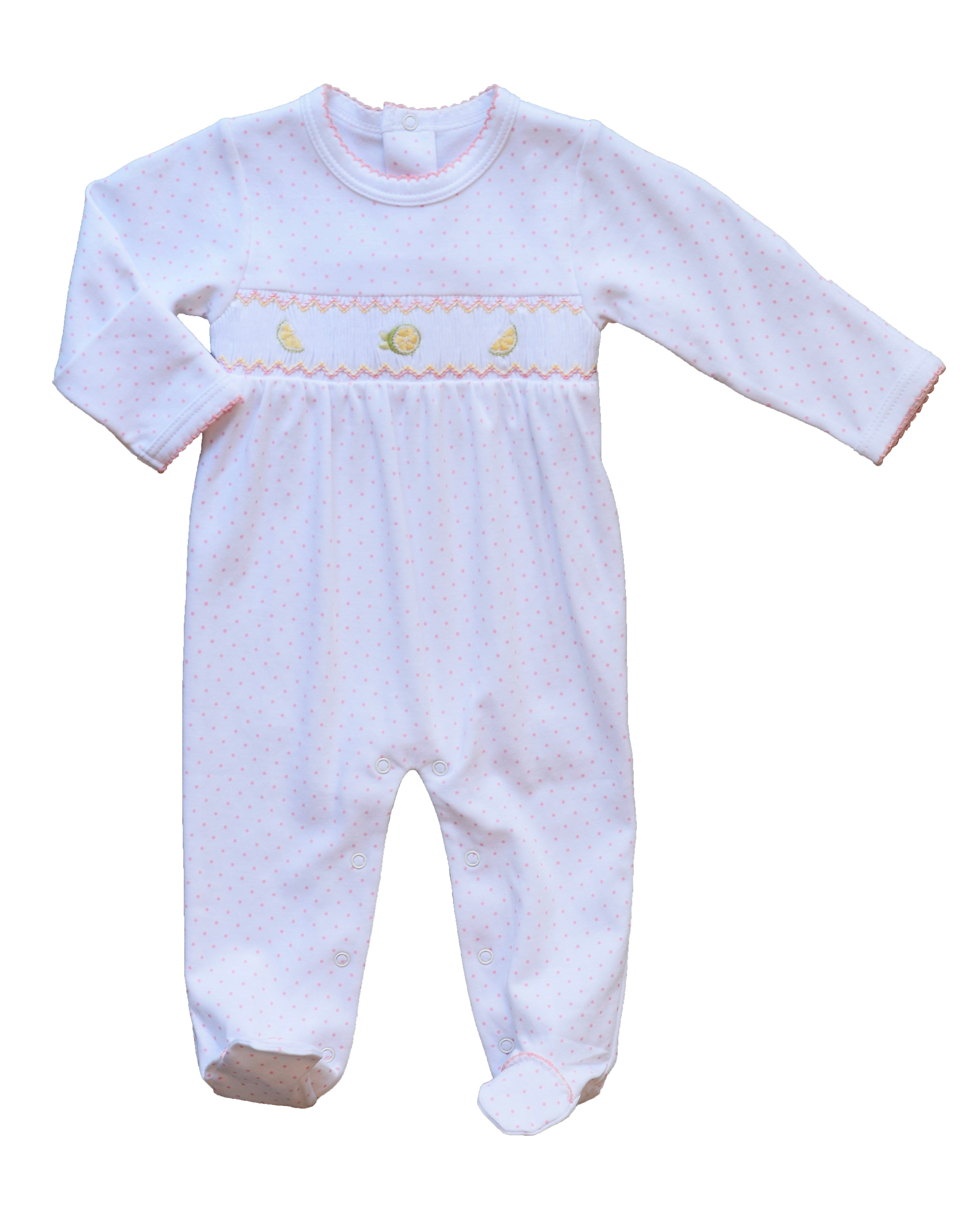 Pink Lemonade Smocked Footie