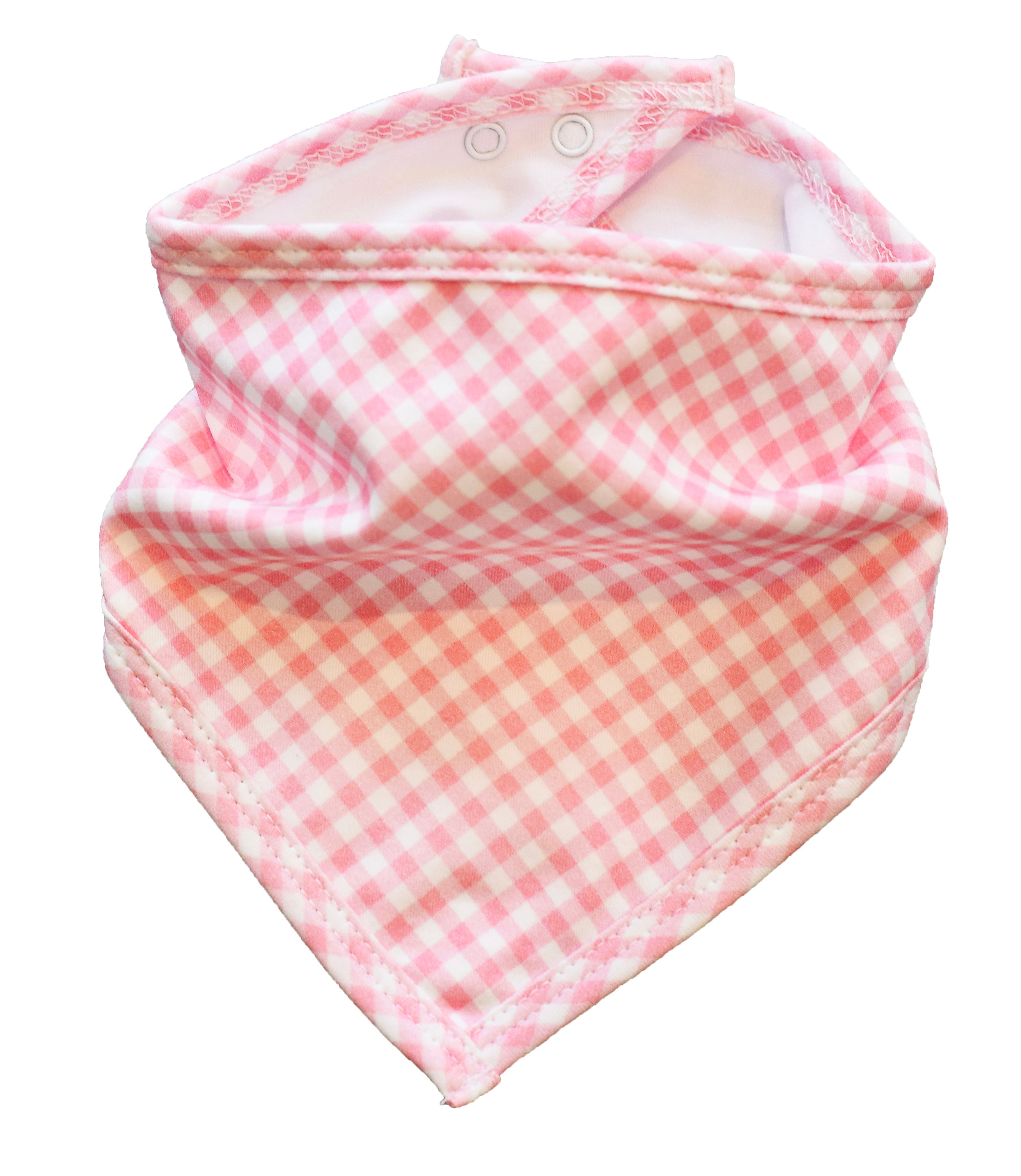Pink Gingham Bandana Bib