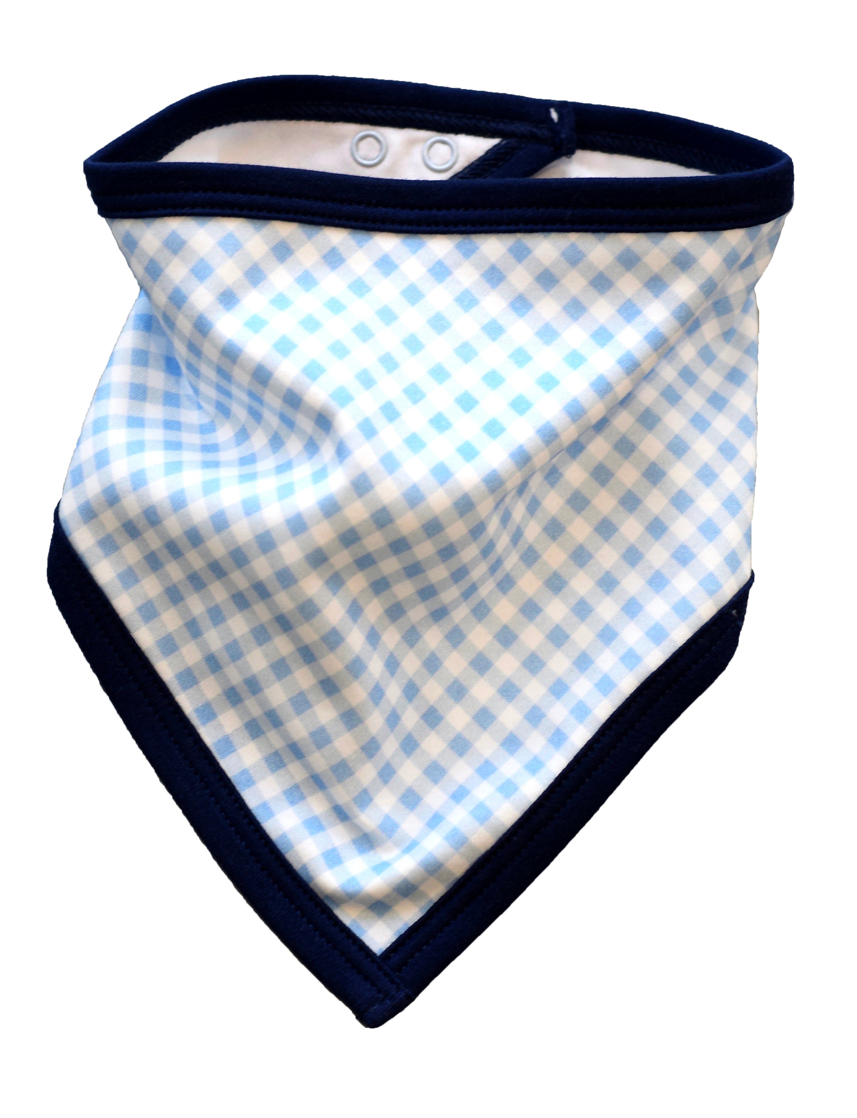 Blue Gingham Bandana Bib