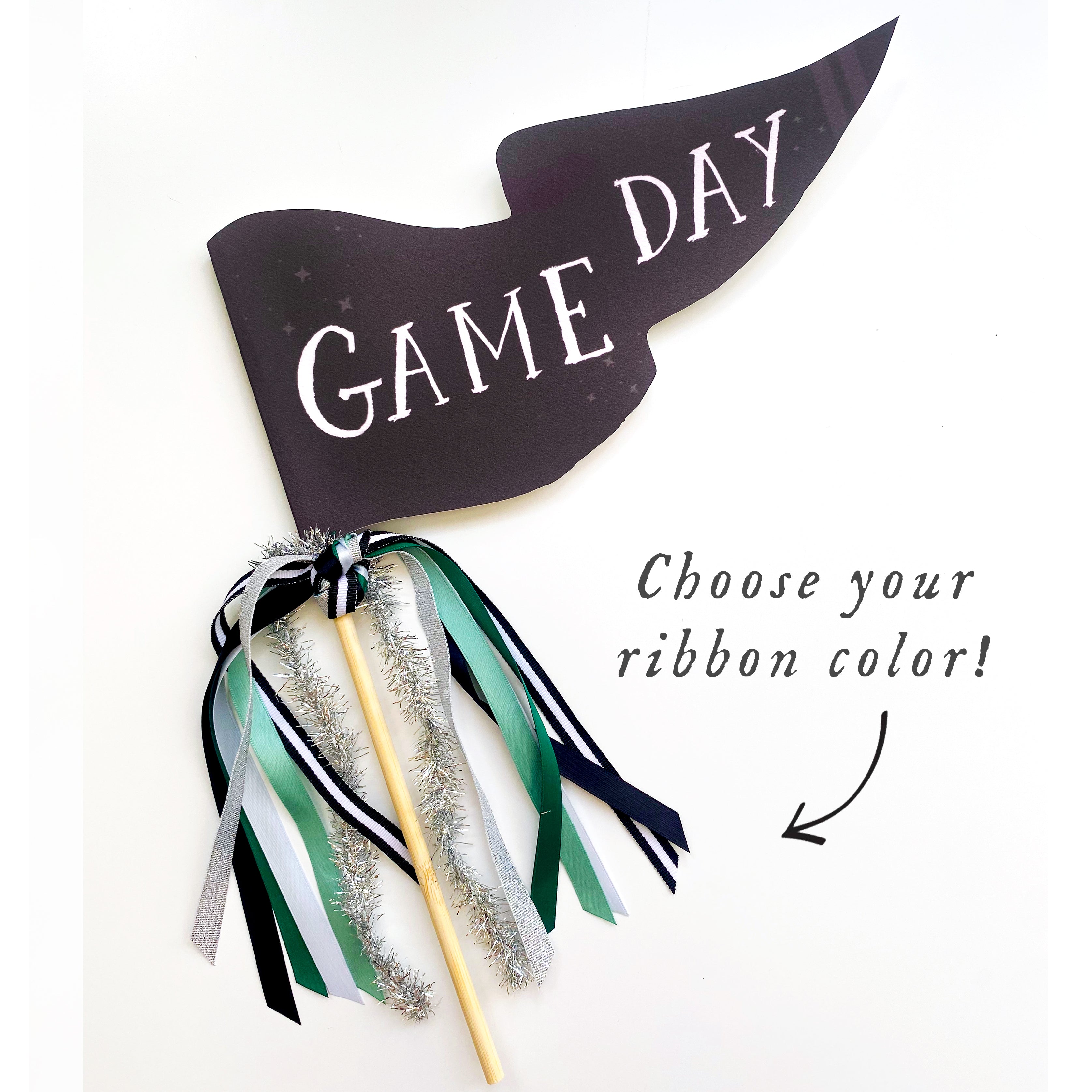 Black Game Day Party Pennant