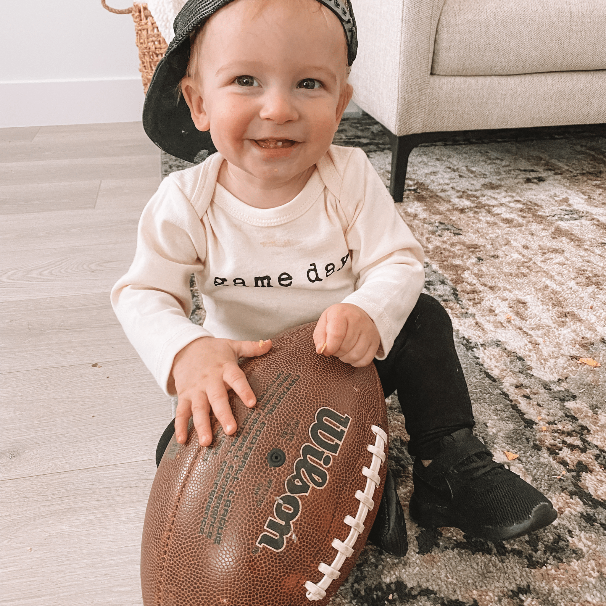Game Day Organic Cotton Baby Bodysuit Long Sleeve