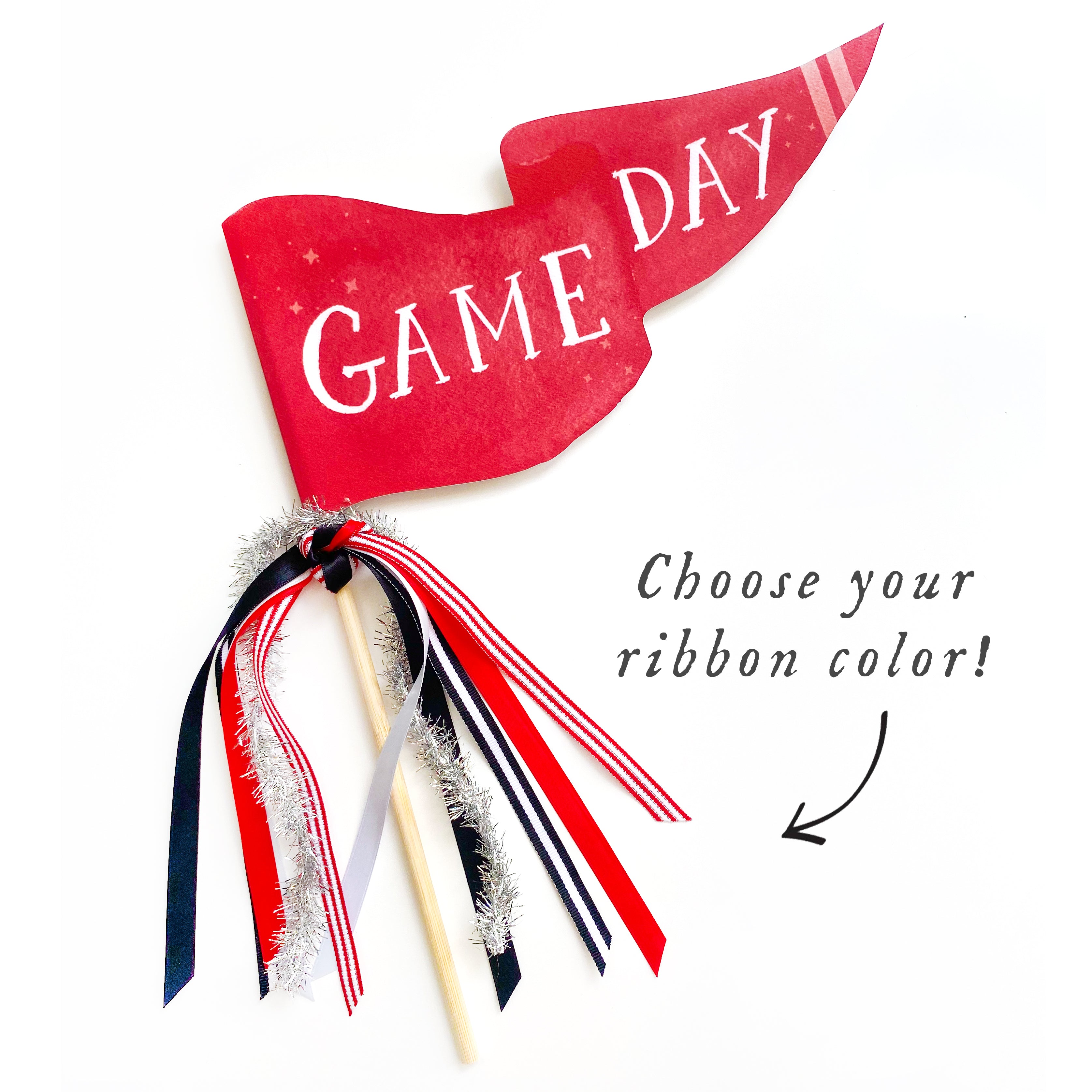 Red Game Day Party Pennant