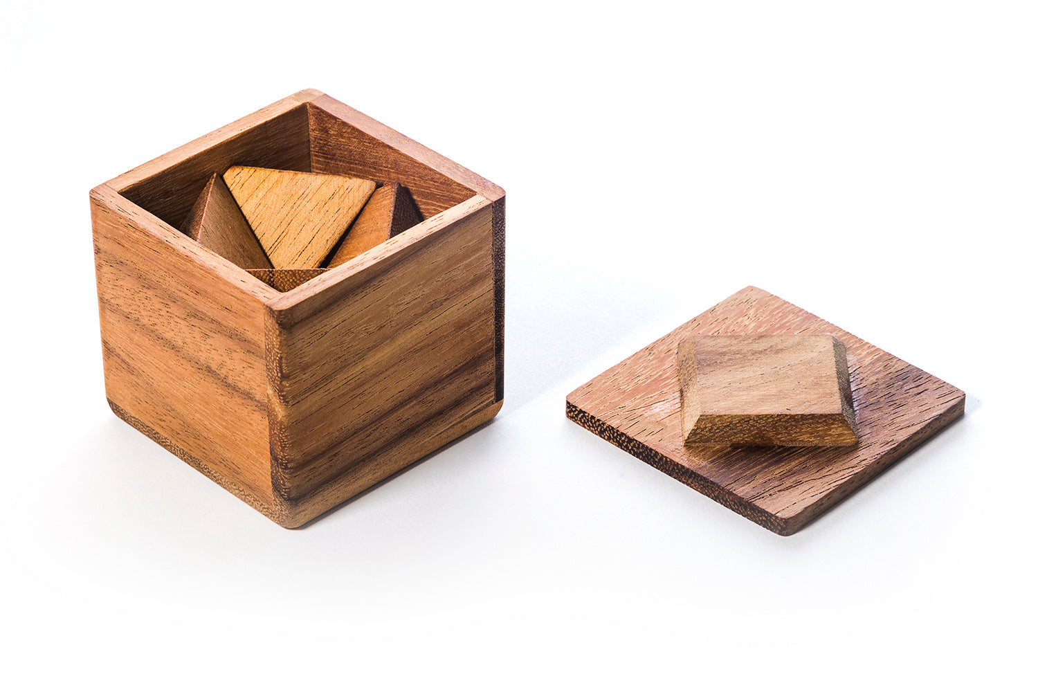 2 Pyramids In A Box - Wooden Brain Teaser Puzzle
