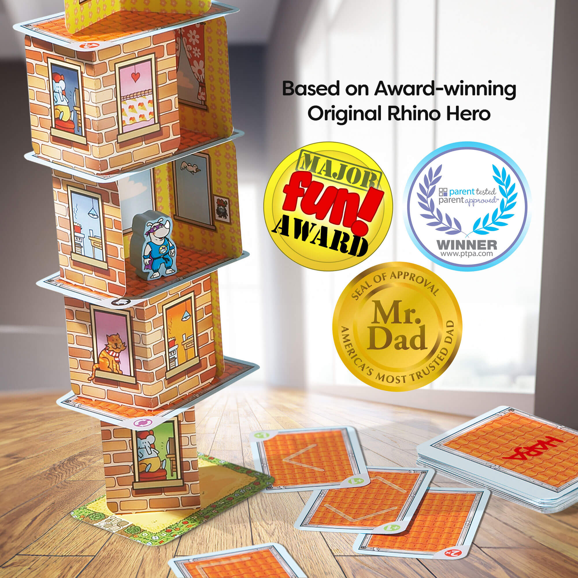 Giant Rhino Hero Xxl Stacking Cards Game