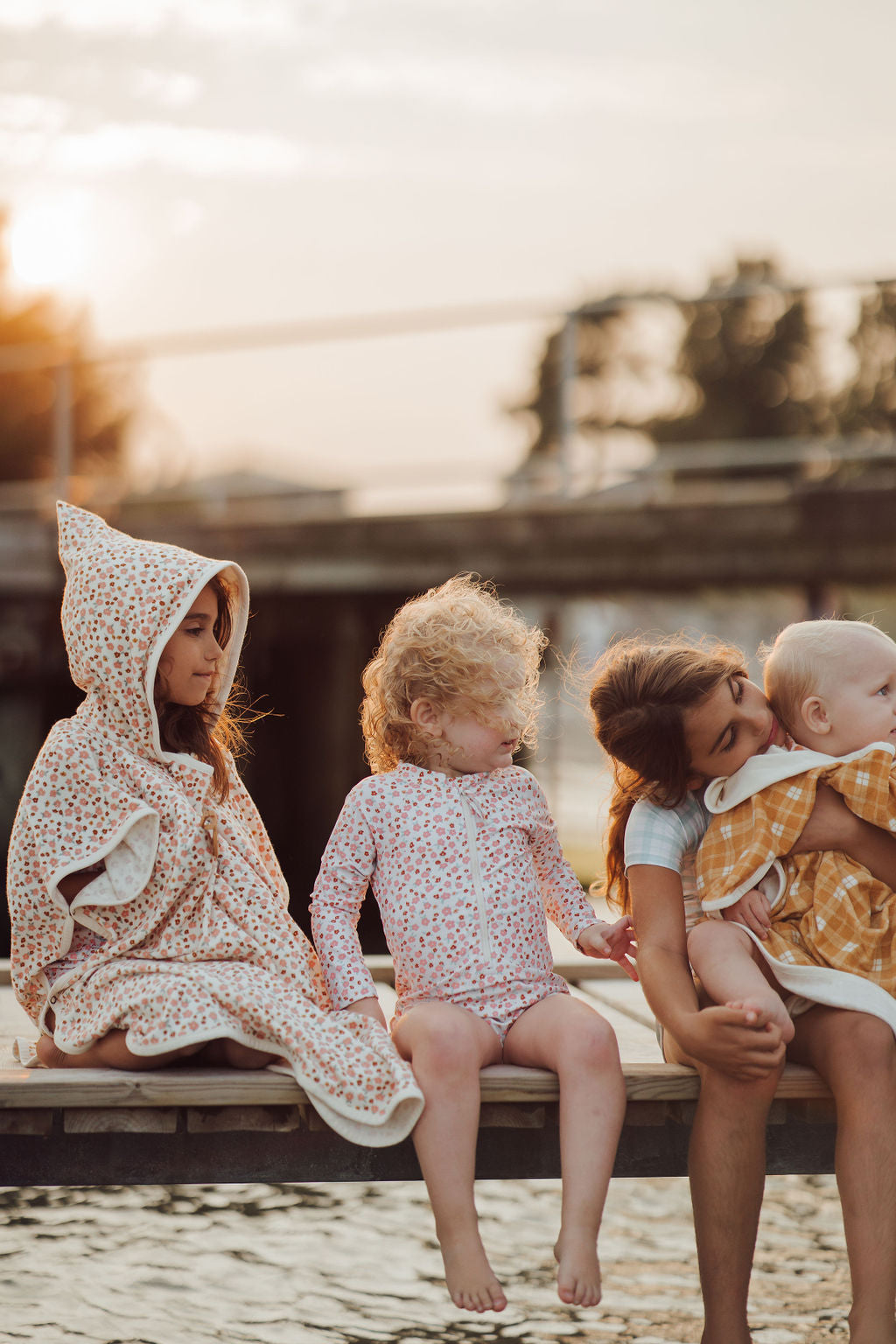 Bathing Towel Poncho | Organic Cotton - Sunset Meadow