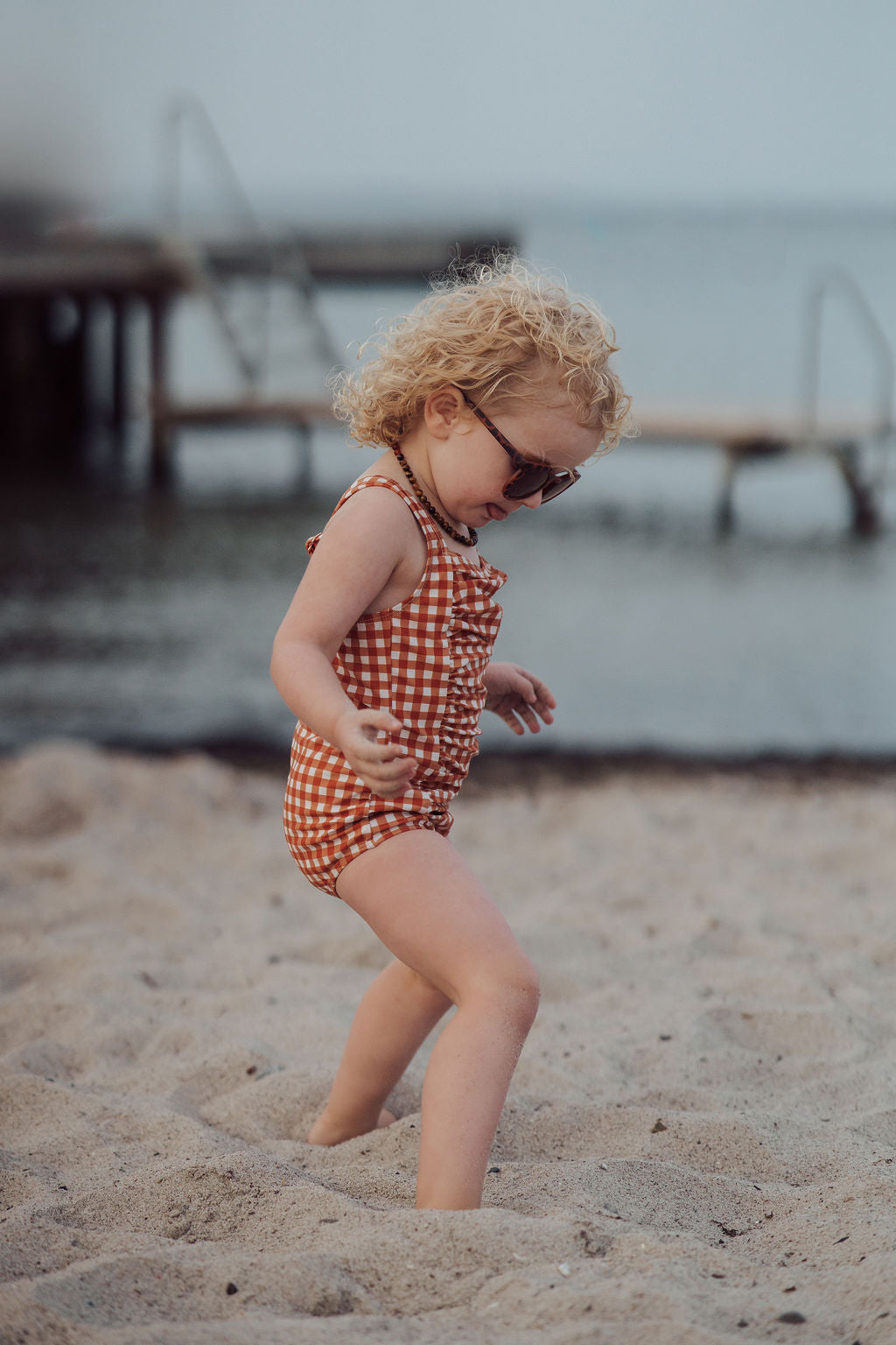Vintage Girls 1 Piece Swimsuit | Upf + Recycled - Sienna Gingham