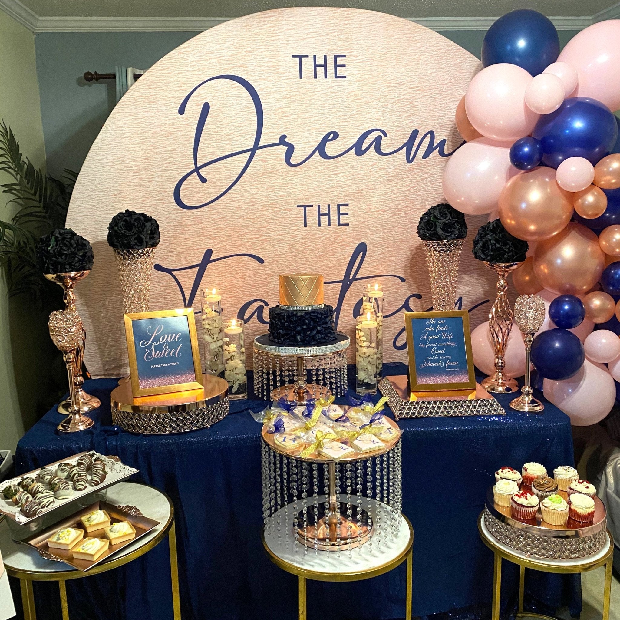 Rose Gold & Navy Balloon Garland Kit