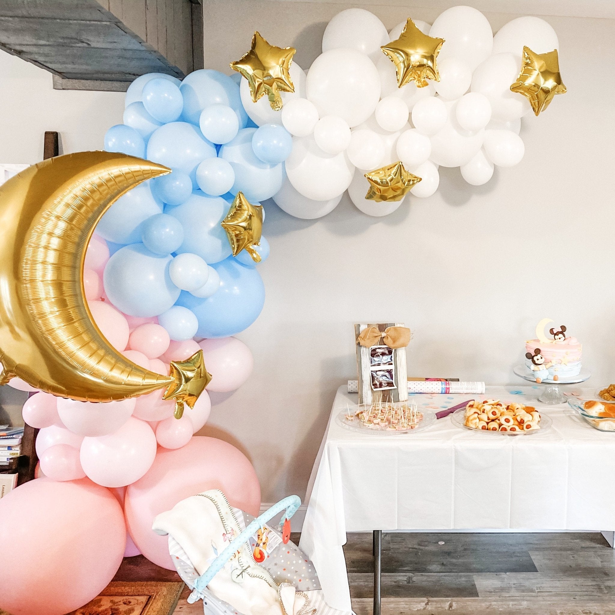 Pastel Sky Balloon Garland Kit – Pink, Blue & White