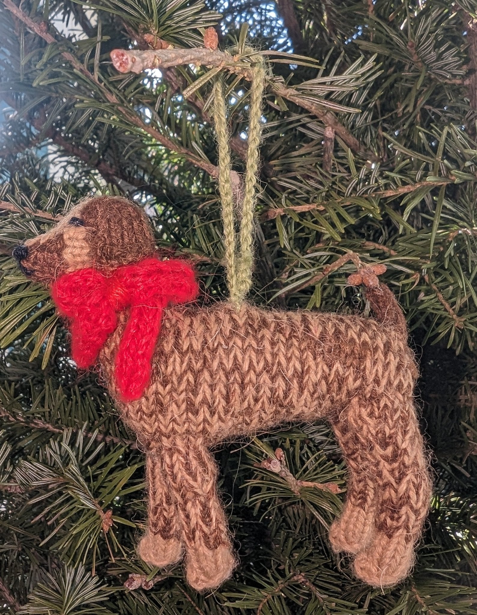 Hand Knit Alpaca Wool Christmas Ornament - German Short Haired Pointer Dog