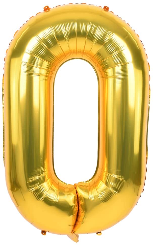 Yellow Gold Number Balloon