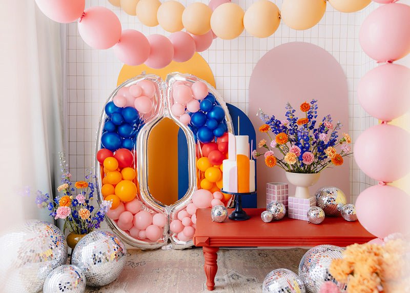 Standing Silver Number Balloon Frame