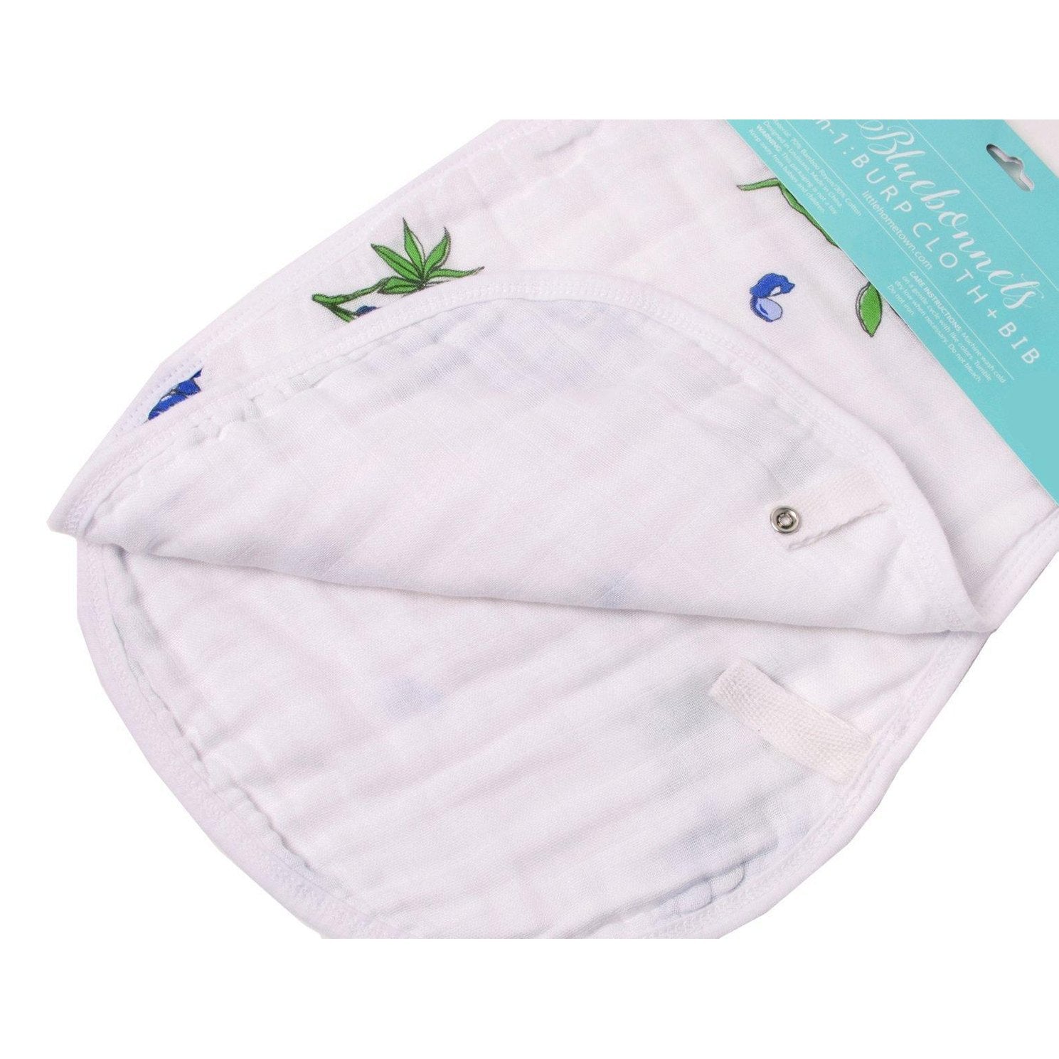 Gift Set: Bluebonnets Baby Muslin Swaddle Blanket And Burp Cloth/bib Combo