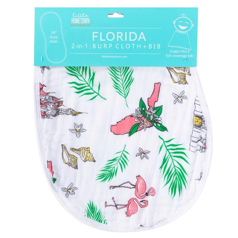 Gift Set: Florida Baby Muslin Swaddle Blanket And Burp Cloth/bib Combo (floral)