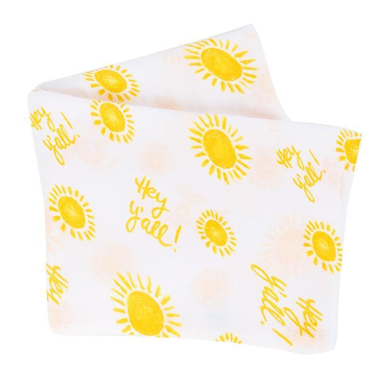 Gift Set: Hey Y'all Baby Muslin Swaddle Blanket And Burp Cloth/bib Combo