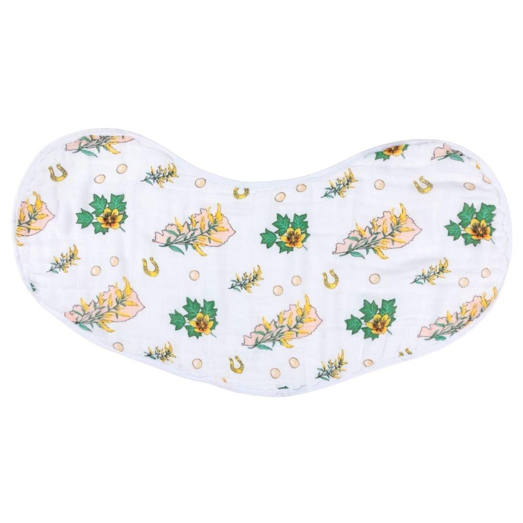 Gift Set: Kentucky Baby Muslin Swaddle Blanket And Burp Cloth/bib Combo (floral)