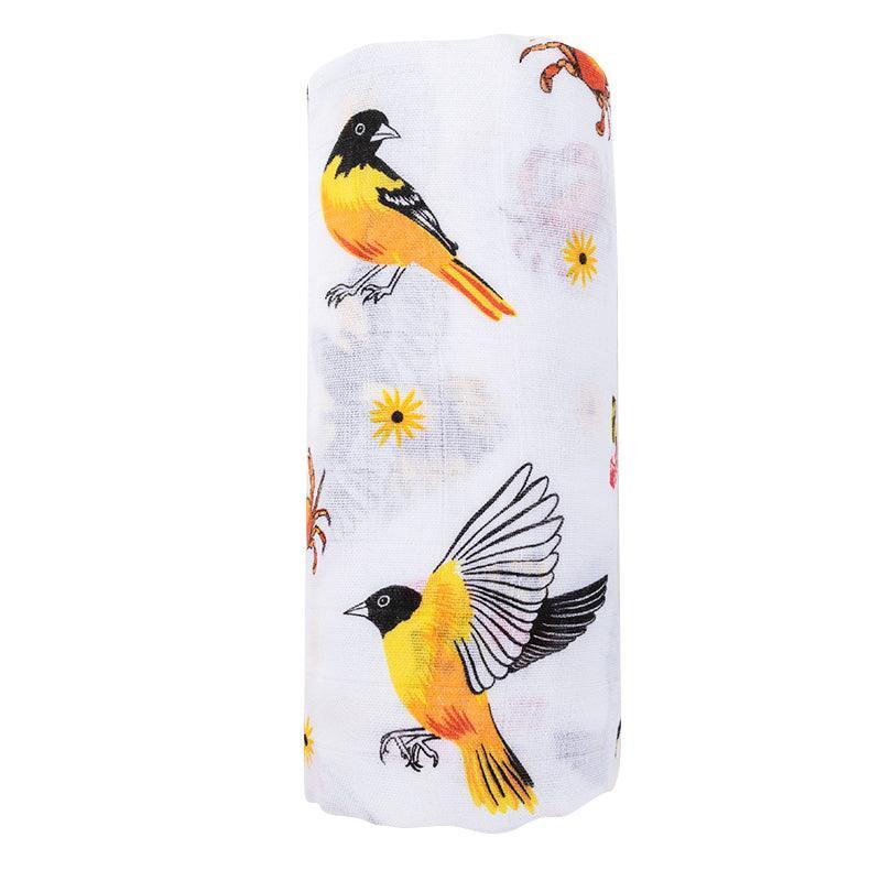 Gift Set: Maryland Baby Muslin Swaddle Blanket And Burp Cloth/bib Combo