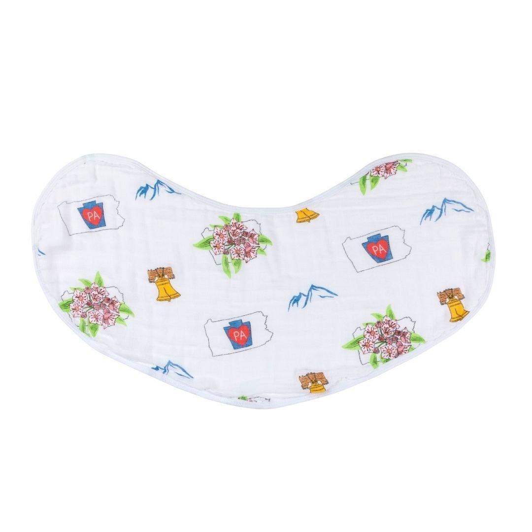 Gift Set: Pennsylvania Baby Muslin Swaddle Blanket And Burp Cloth/bib Combo
