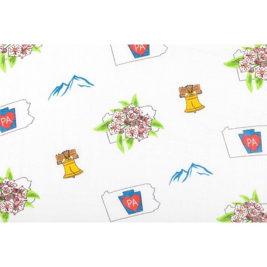 Gift Set: Pennsylvania Baby Muslin Swaddle Blanket And Burp Cloth/bib Combo
