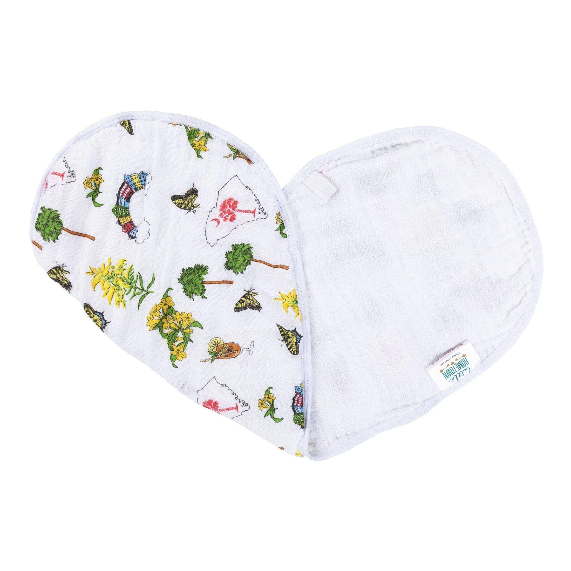 Gift Set: South Carolina Girl Baby Muslin Swaddle Blanket And Burp Cloth/bib Combo