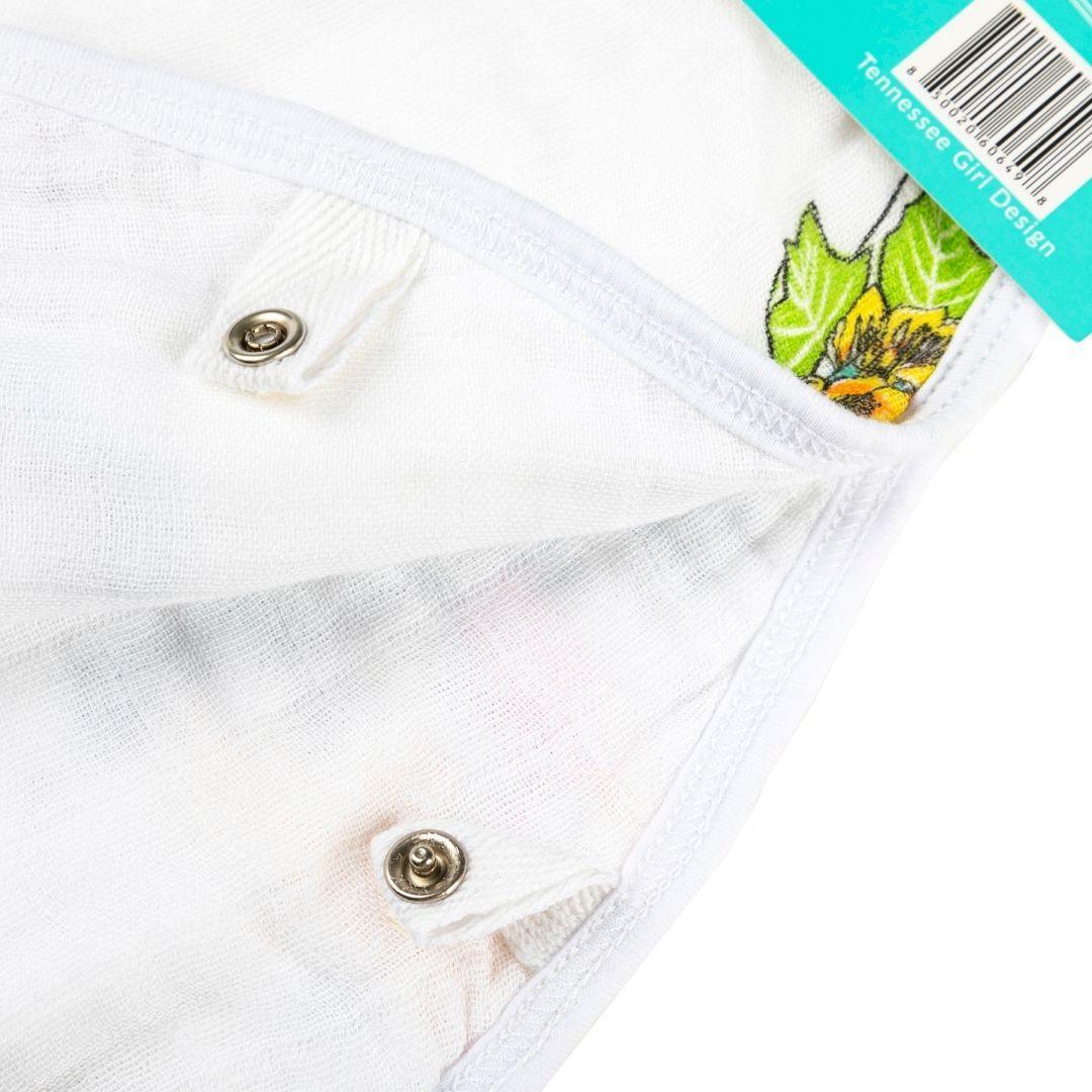 Gift Set: Tennessee Baby Muslin Swaddle Blanket And Burp Cloth/bib Combo (floral)