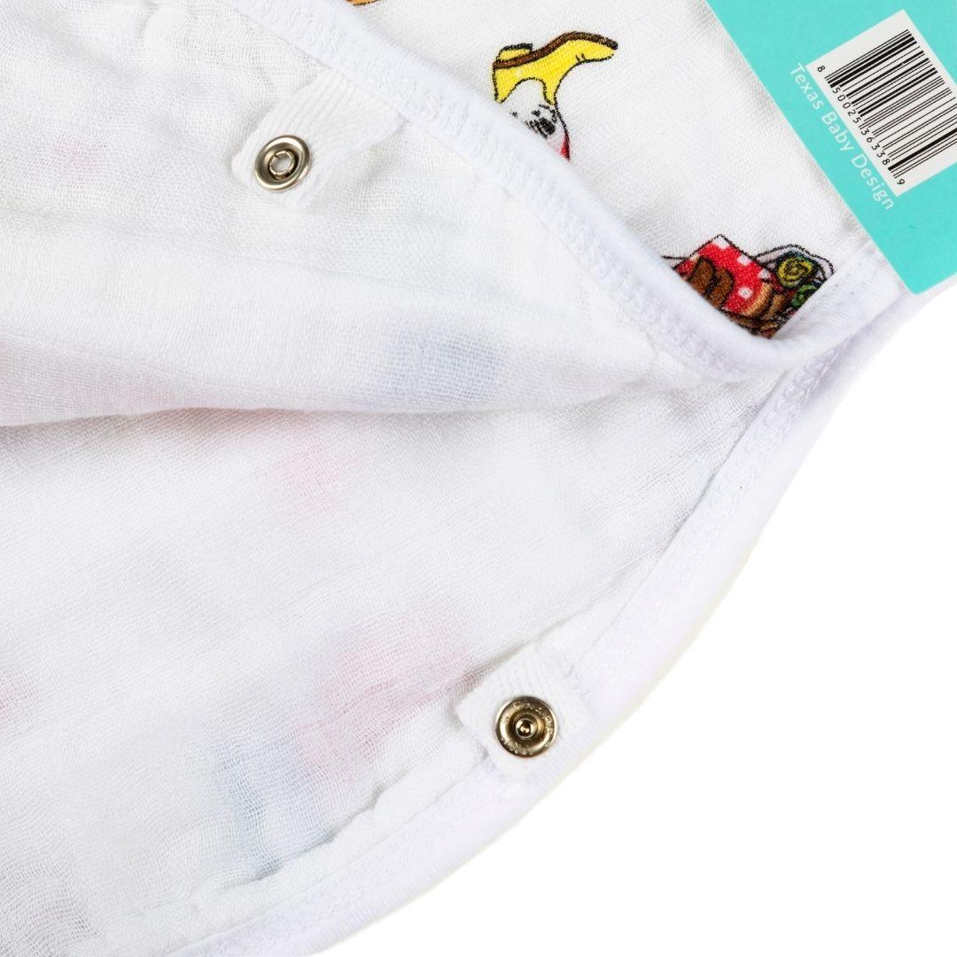 Gift Set: Texas Baby Unisex Muslin Swaddle Blanket And Burp Cloth/bib Combo