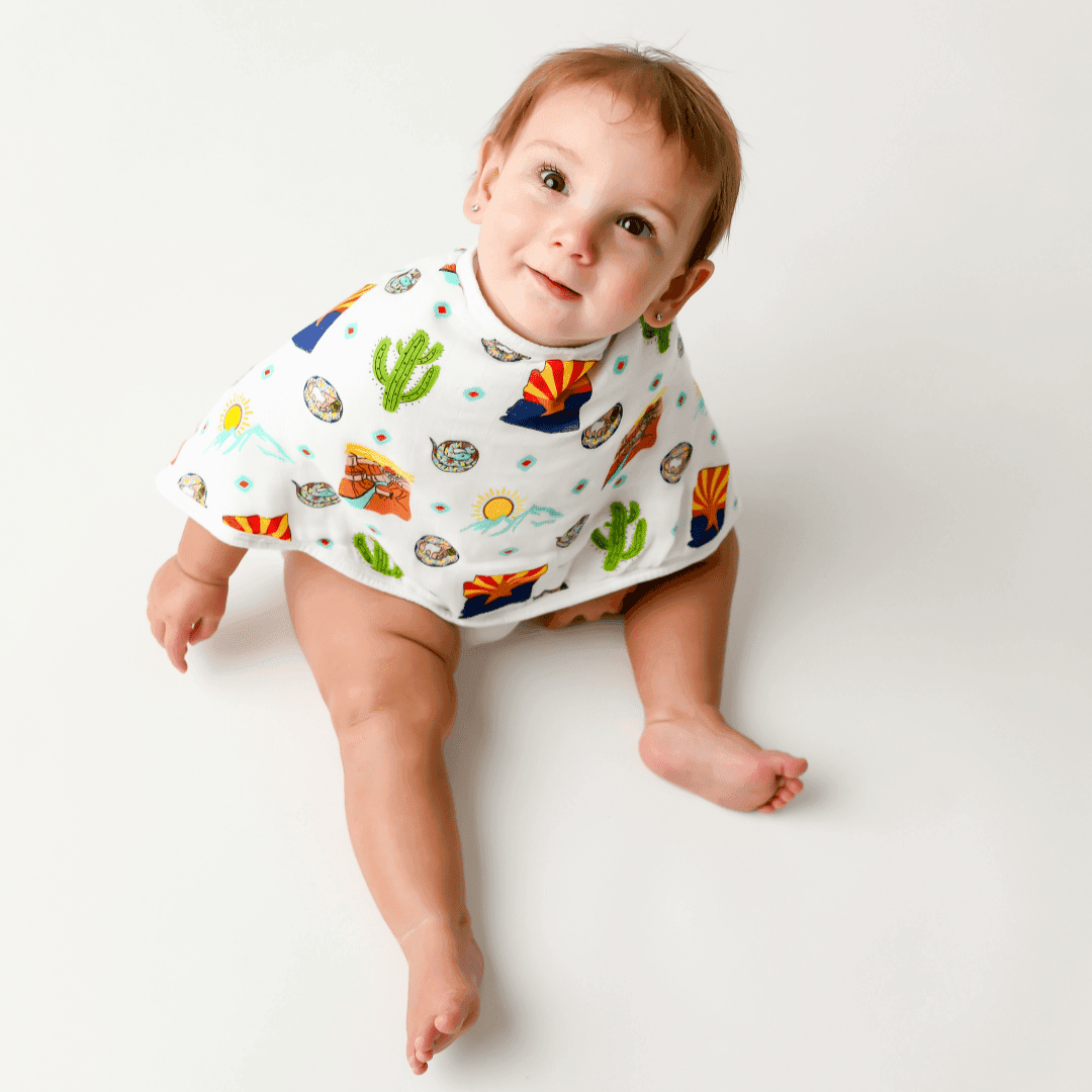 Giftset: Arizona Baby Muslin Swaddle Blanket And Burp Cloth/bib Combo