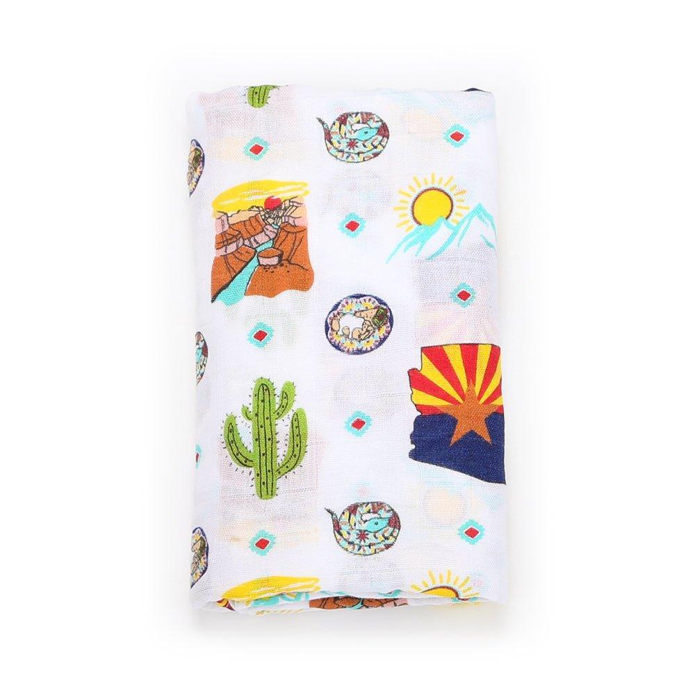 Giftset: Arizona Baby Muslin Swaddle Blanket And Burp Cloth/bib Combo