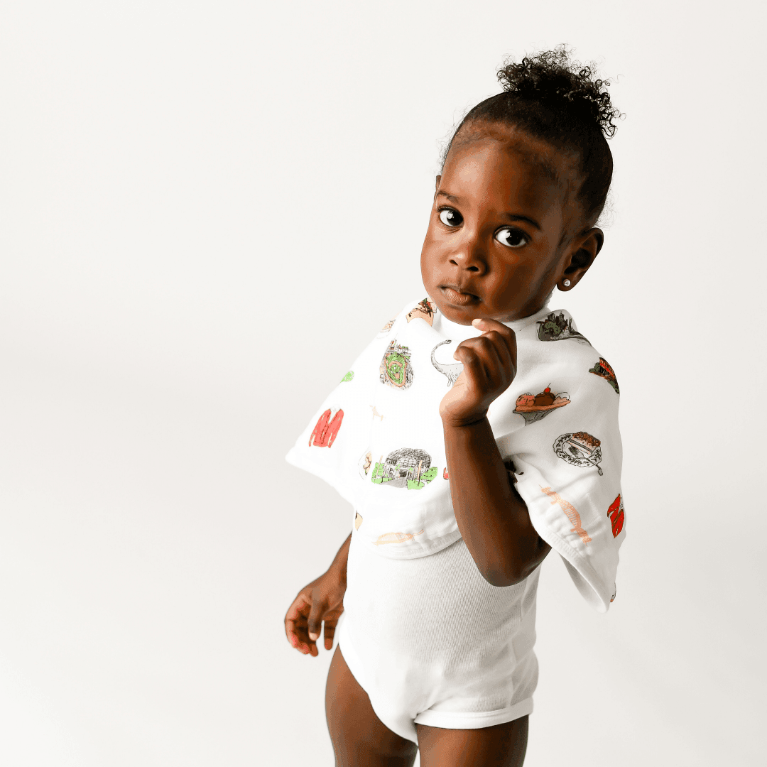 Giftset: Pittsburgh Baby Muslin Swaddle Blanket And Burp Cloth/bib Combo