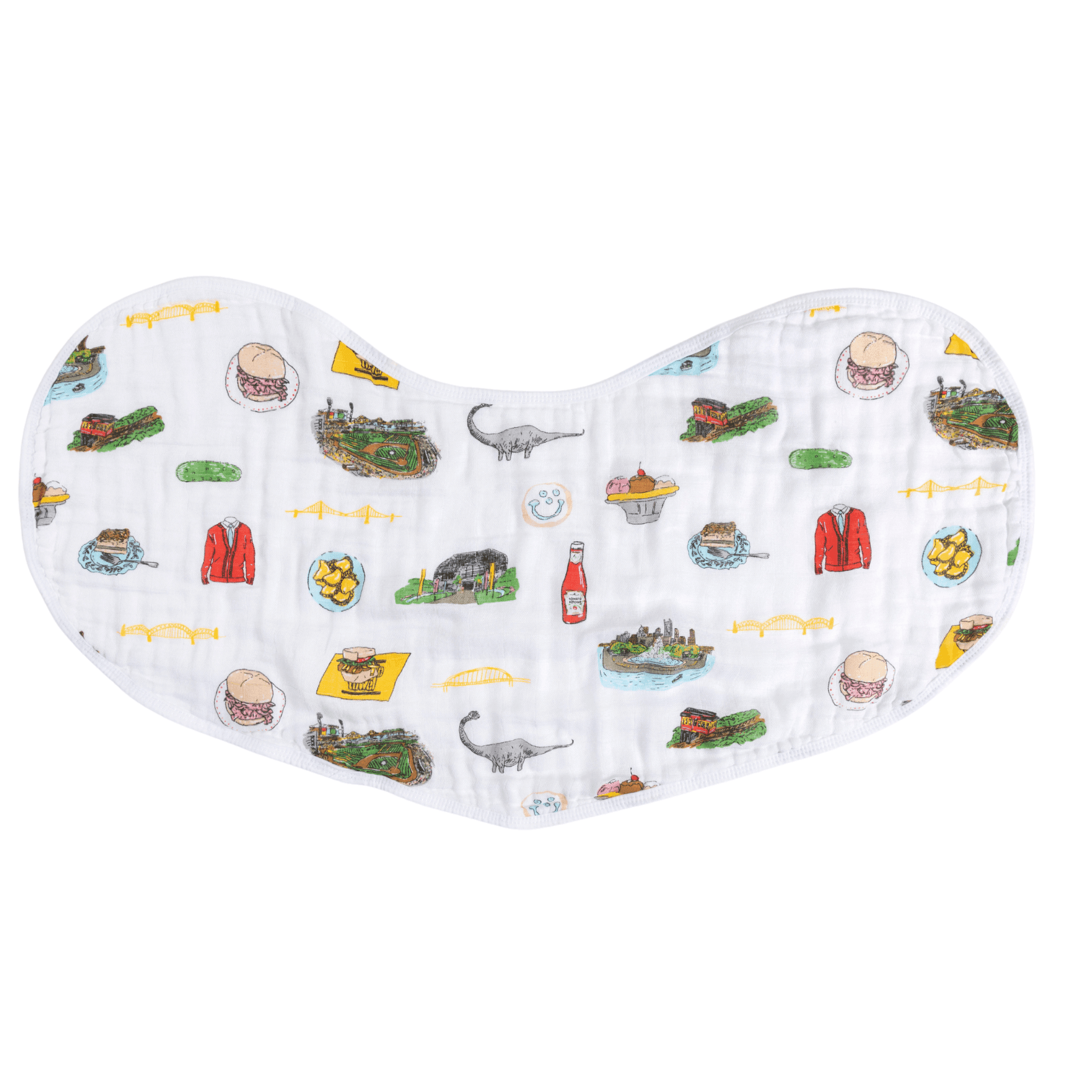 Giftset: Pittsburgh Baby Muslin Swaddle Blanket And Burp Cloth/bib Combo