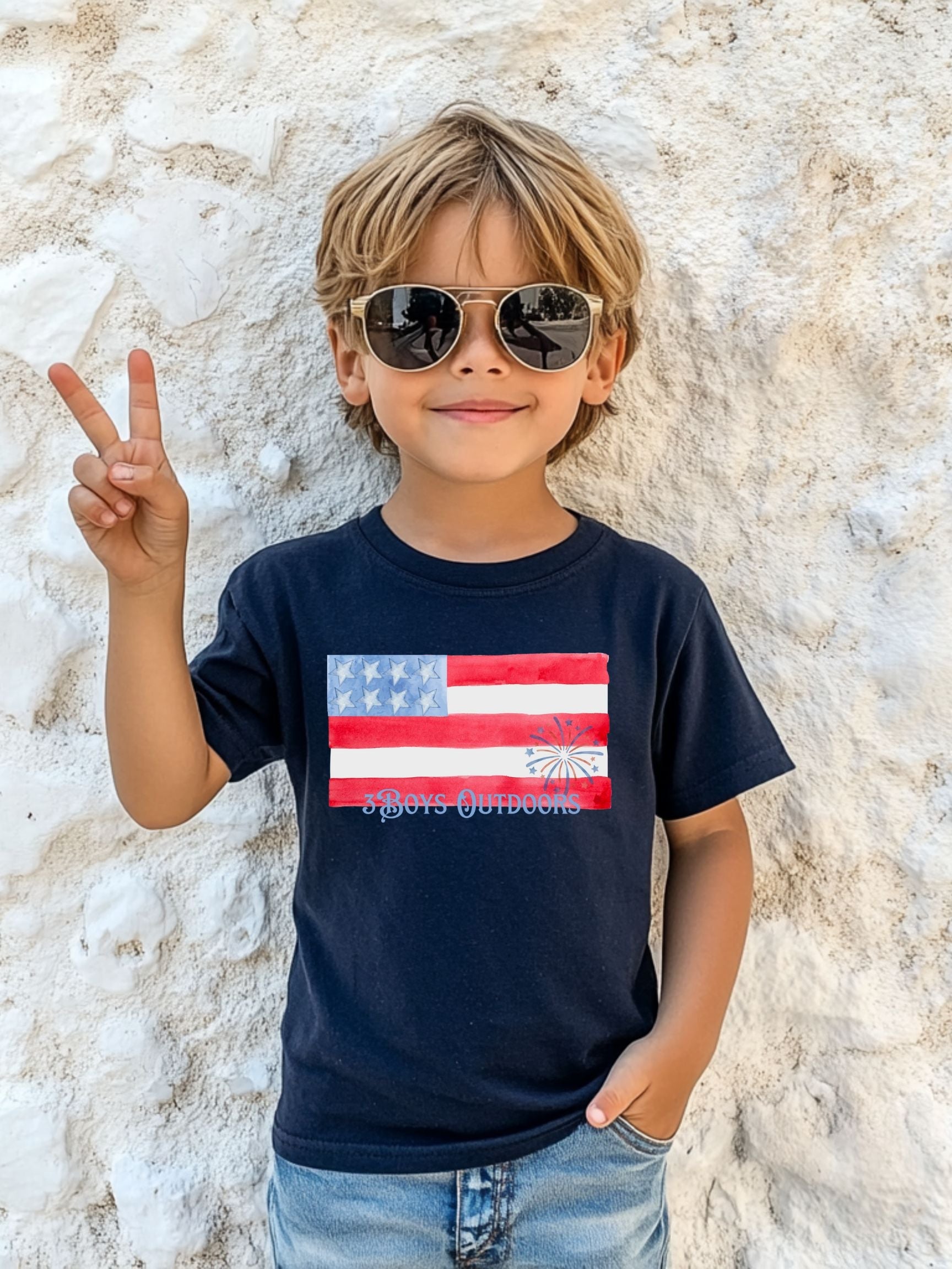 3boys Outdoors Watercolor Flag