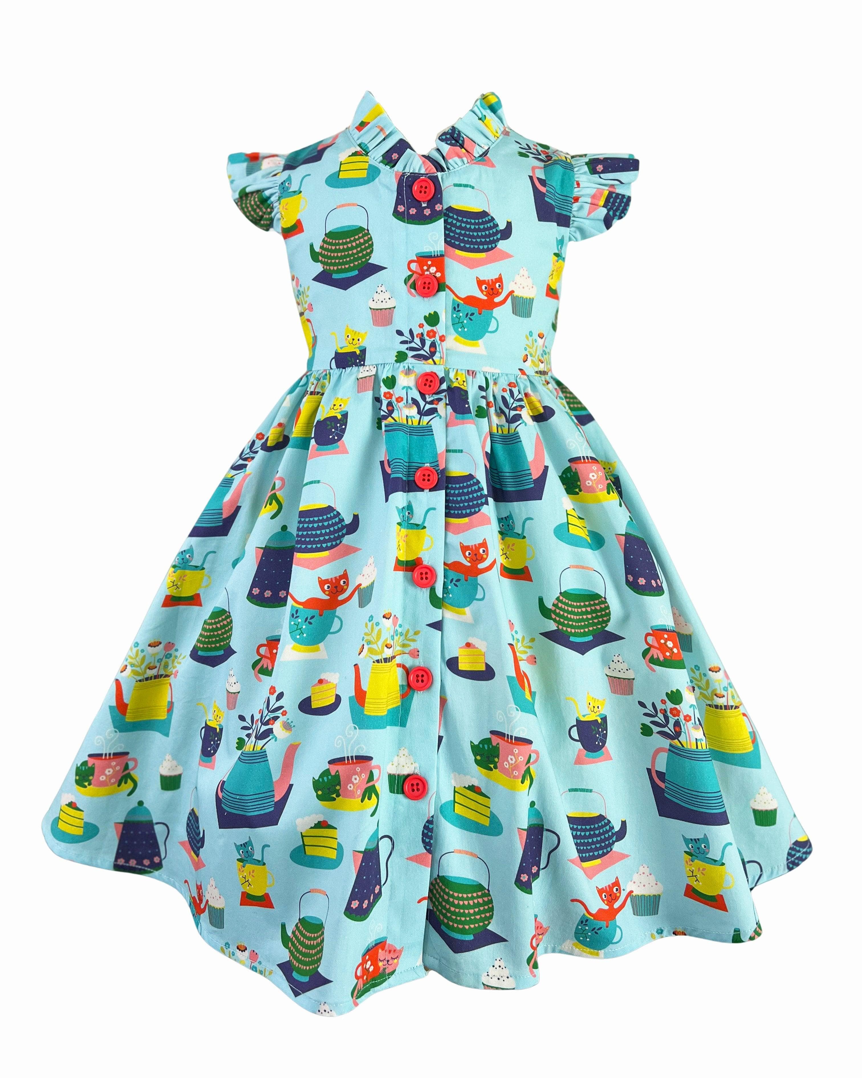 Tea & Kitties Blue Glen Park Dress