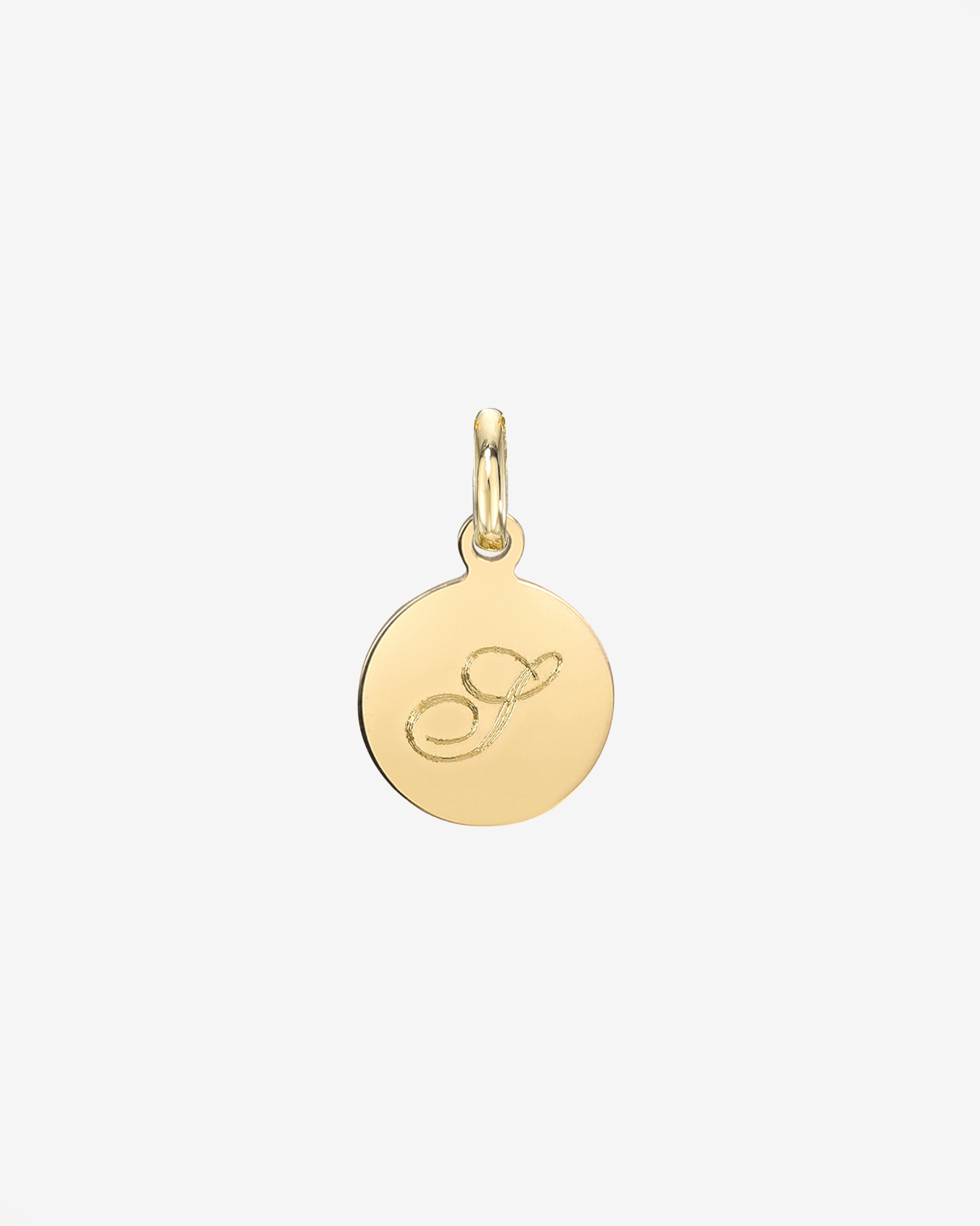 14k Gold Engraved Disc Pendant