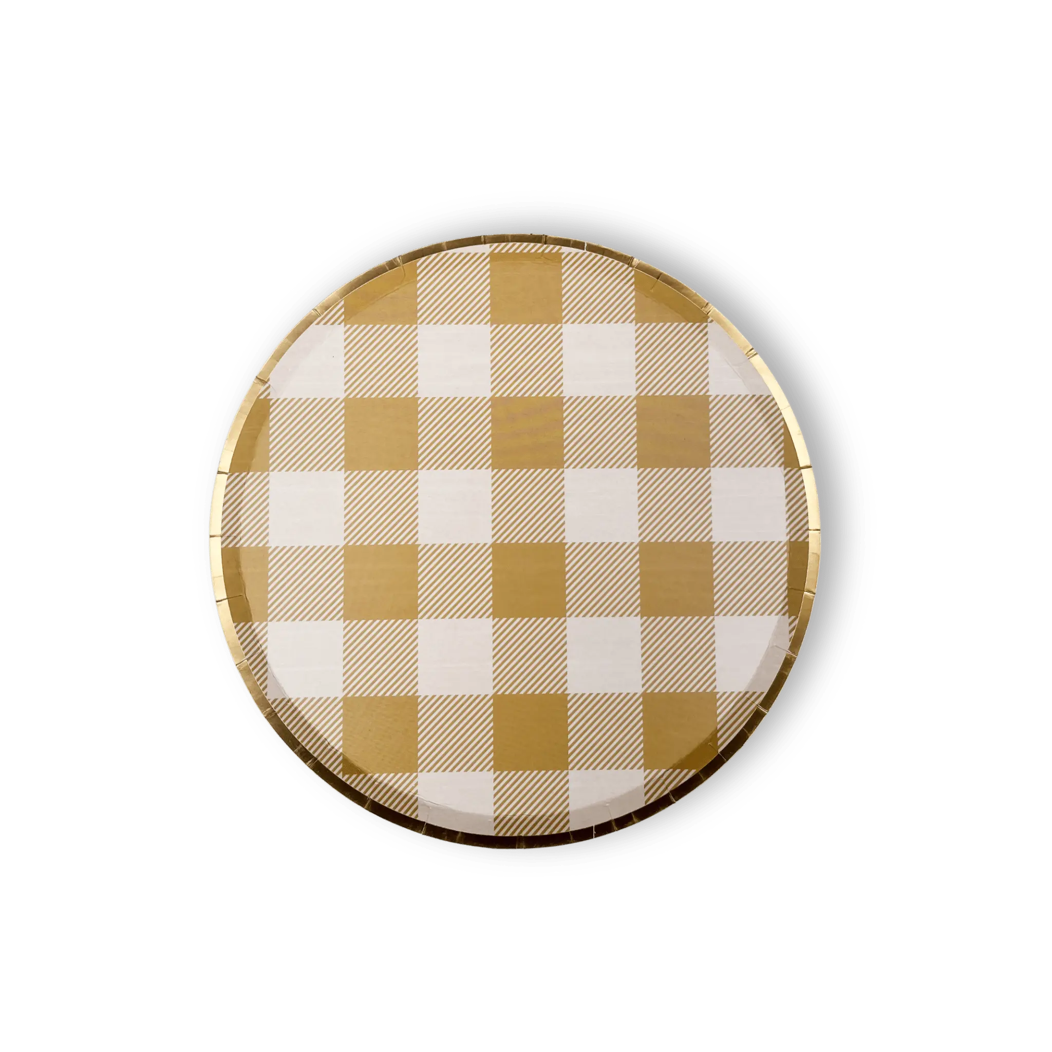 Gold Matte Plaid Plate, Small
