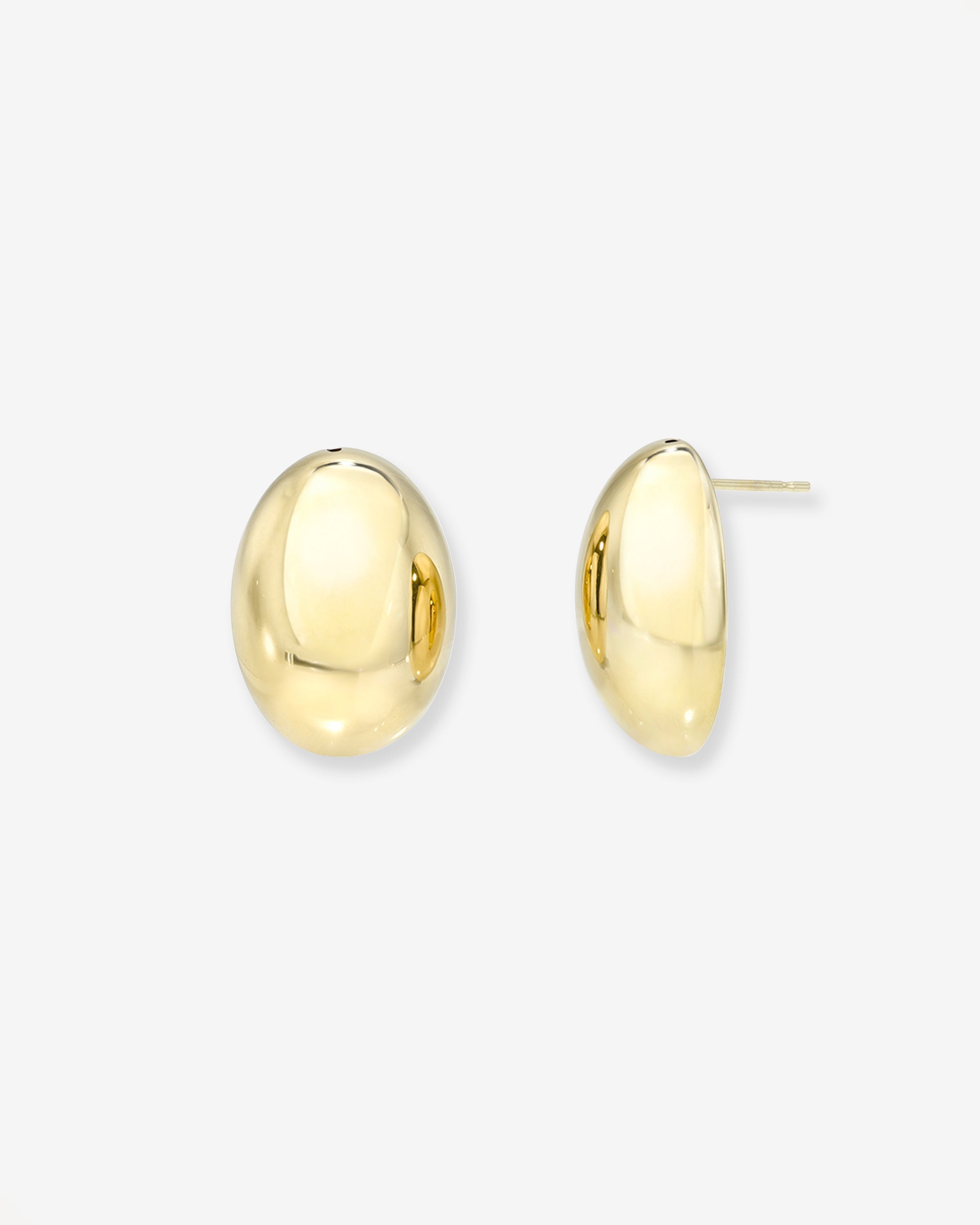 14k Gold Half Dome Stud Earrings