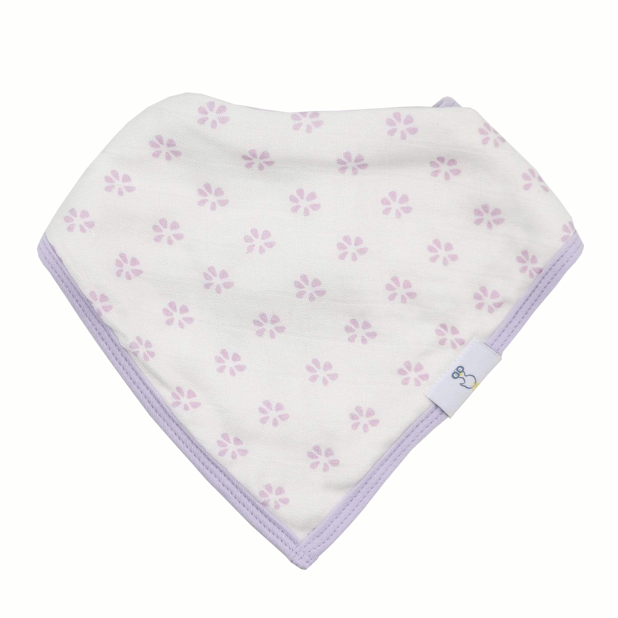 Blueberries And Flowers Lavender2 Pack Muslin & Terry Cloth Bib Set