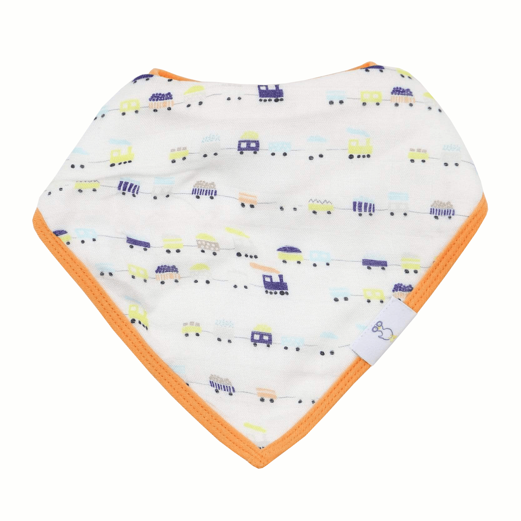 Circles And Trains 2 Pack Muslin & Terry Cloth Bib Set