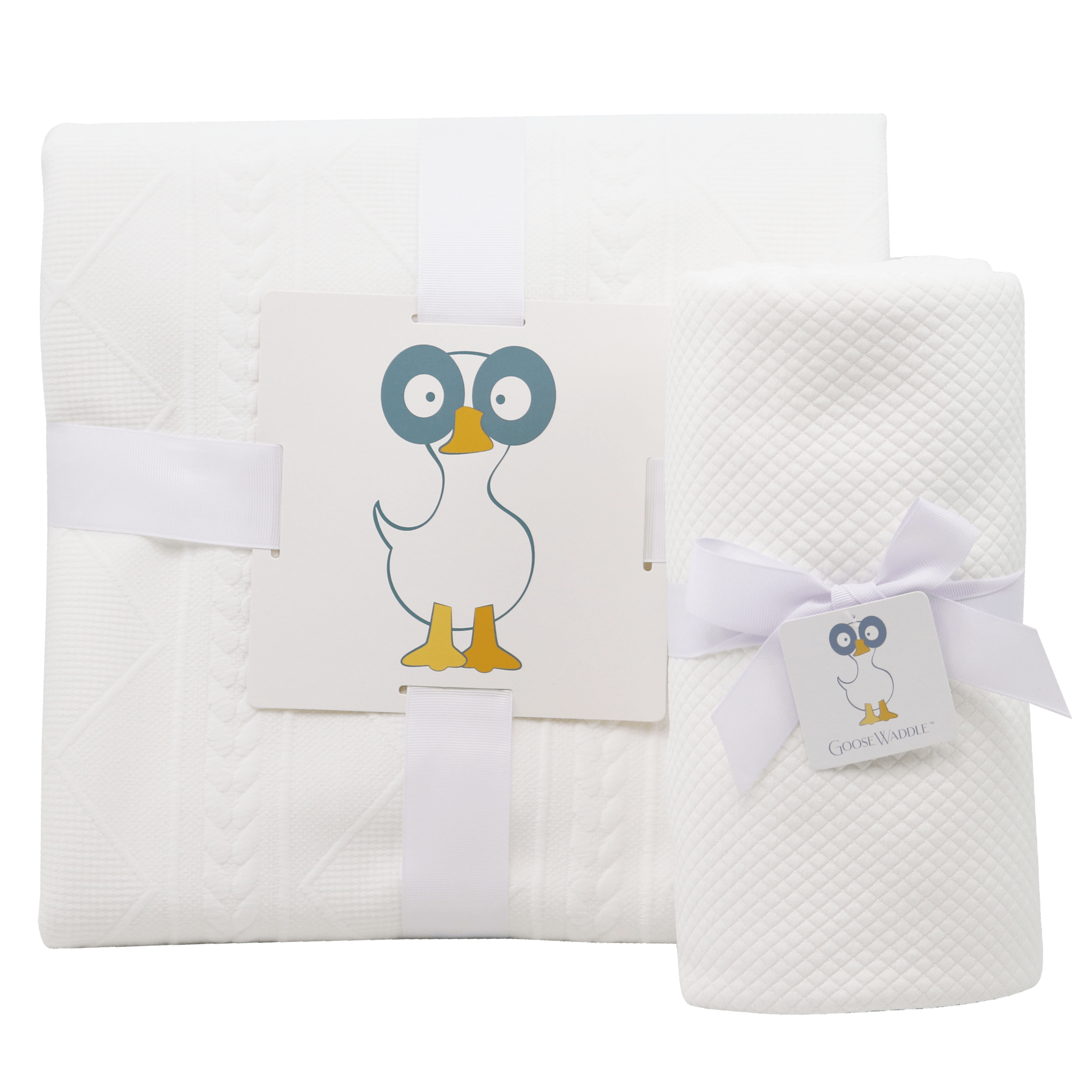 Mommy & Me Knit Blanket Set - White