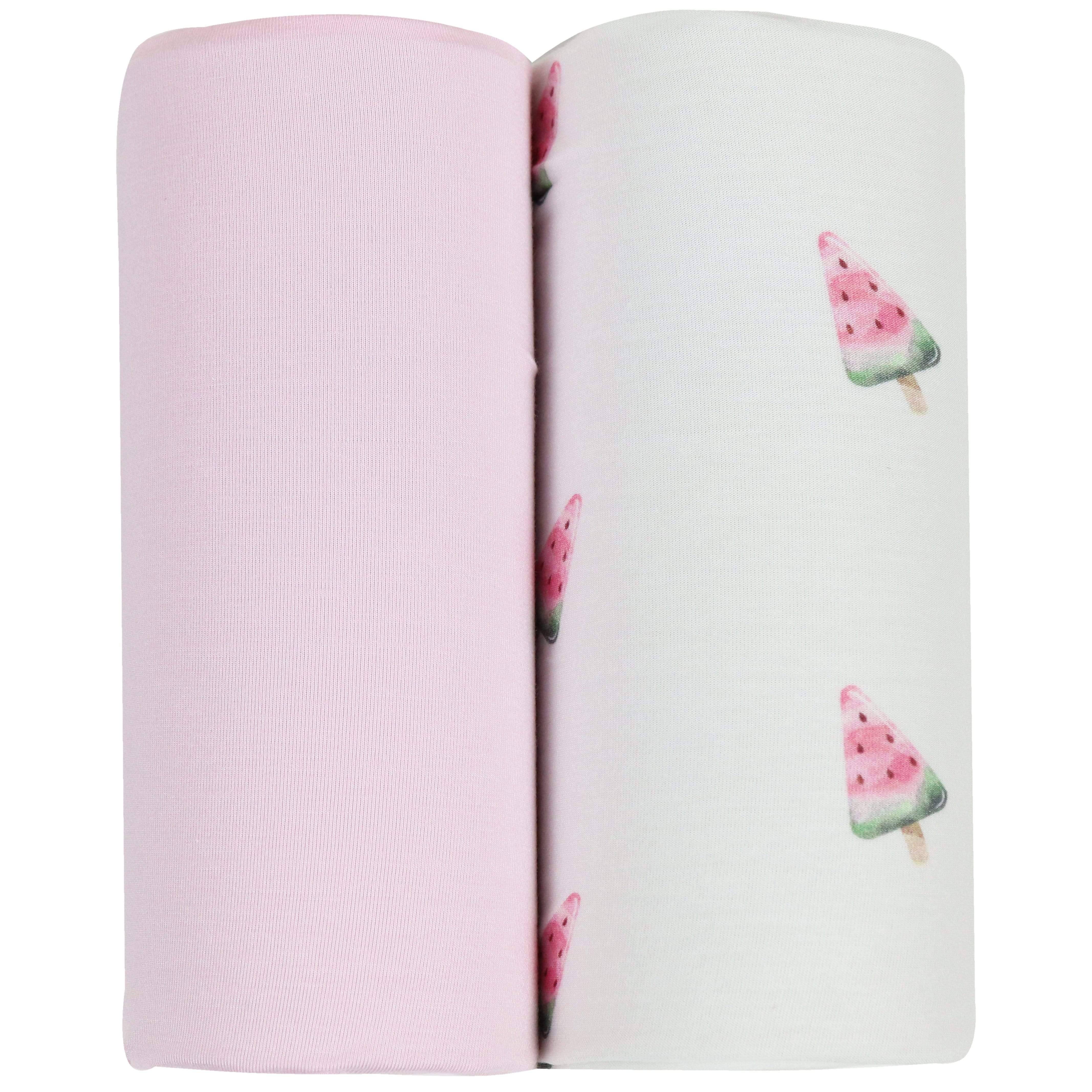 Watermelon Popsicle And Pink 2 Pk Swaddle Blanket