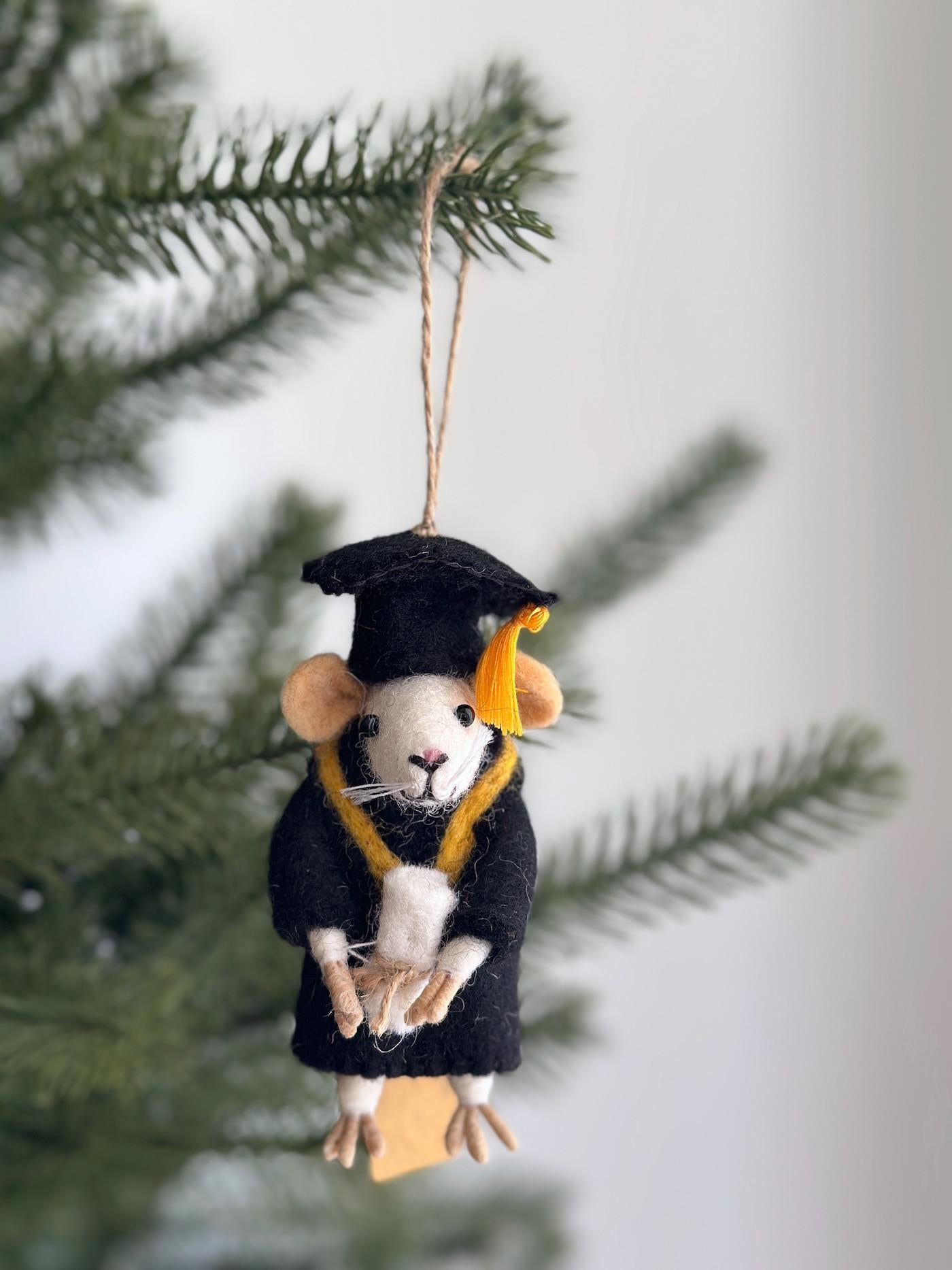 Graduation Mouse Ornament