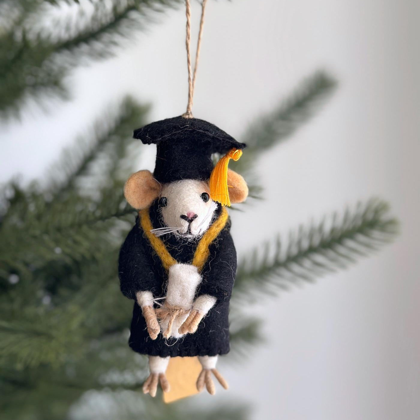Graduation Mouse Ornament