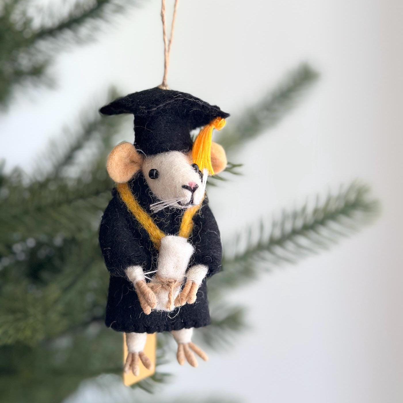 Graduation Mouse Ornament