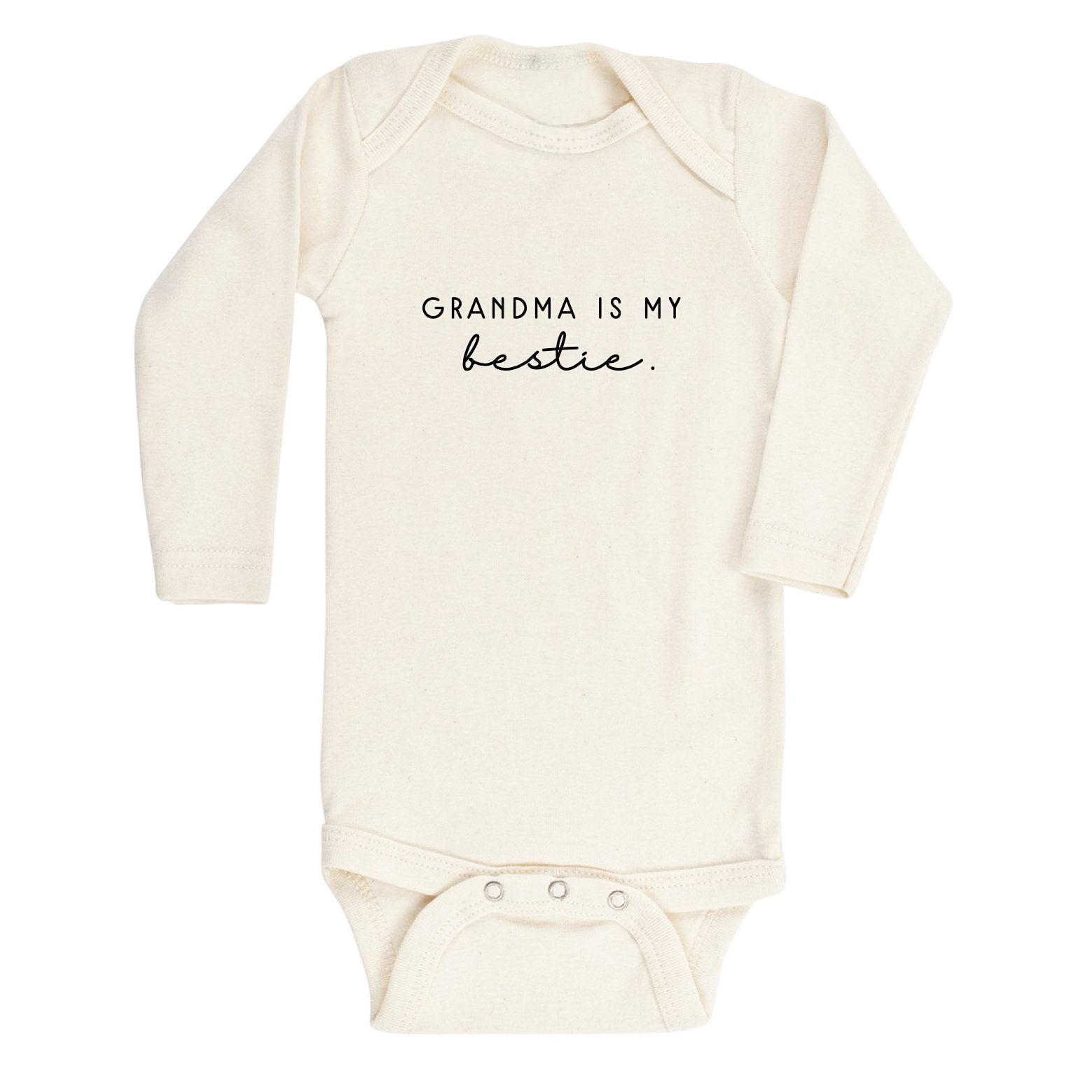 Grandma Is My Bestie Organic Baby Bodysuit Long Sleeve