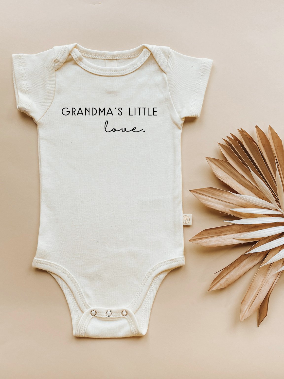 Grandma's Little Love Organic Cotton Baby Bodysuit Short Sleeve
