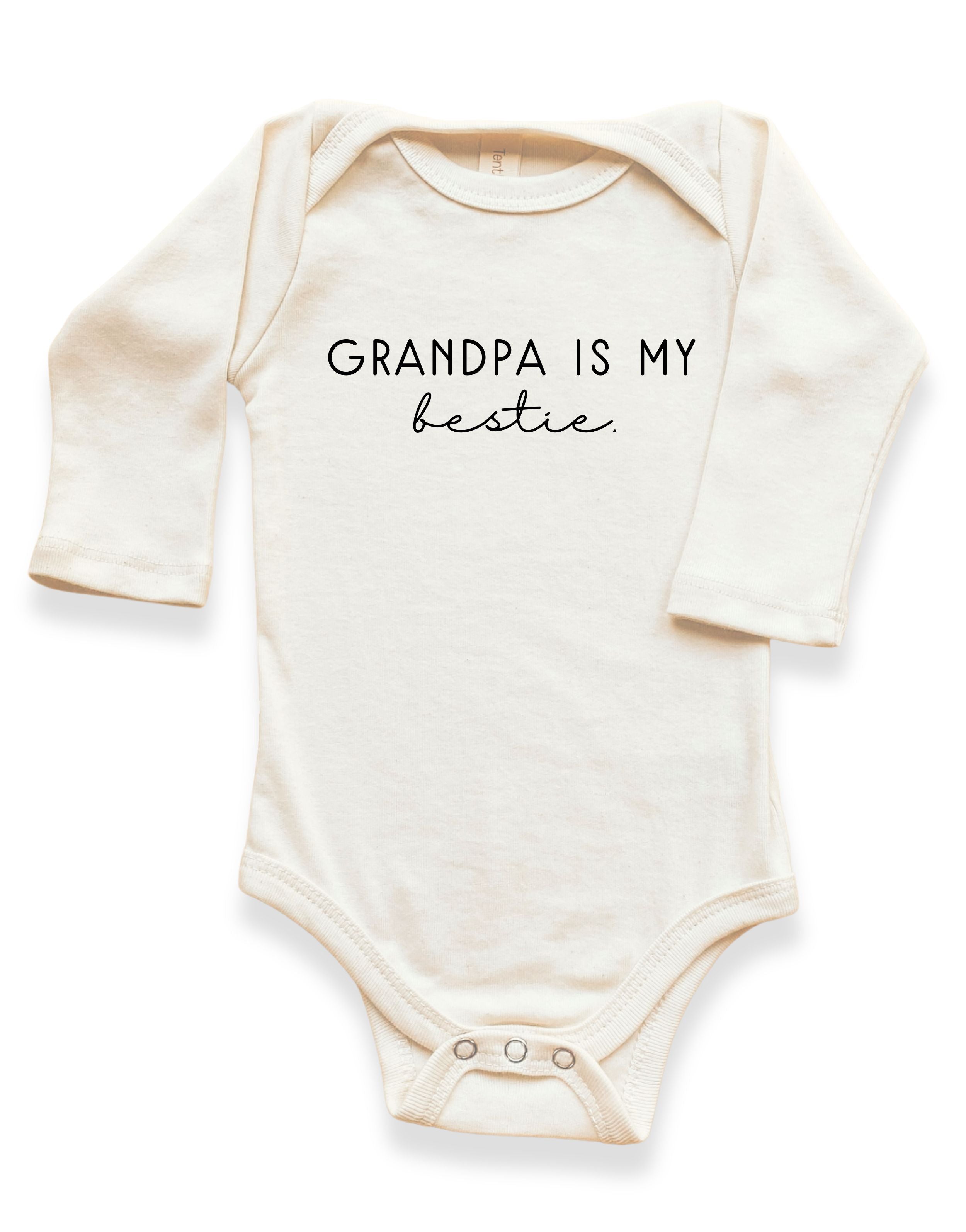 Grandpa Is My Bestie Organic Baby Bodysuit Long Sleeve