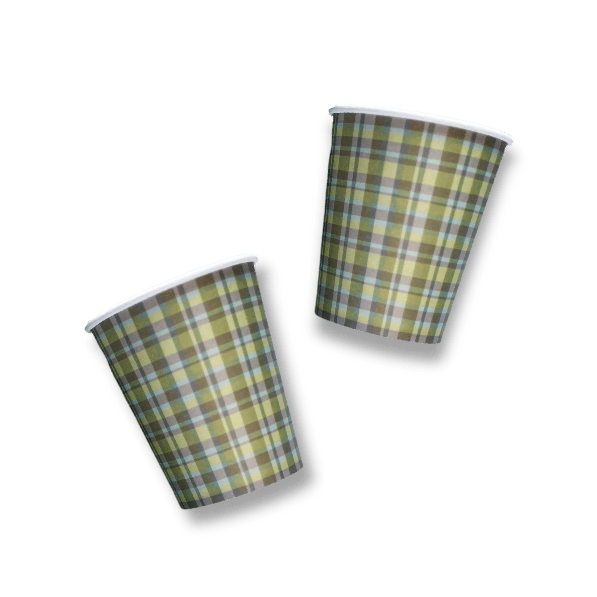 Green & Blue Plaid Cups